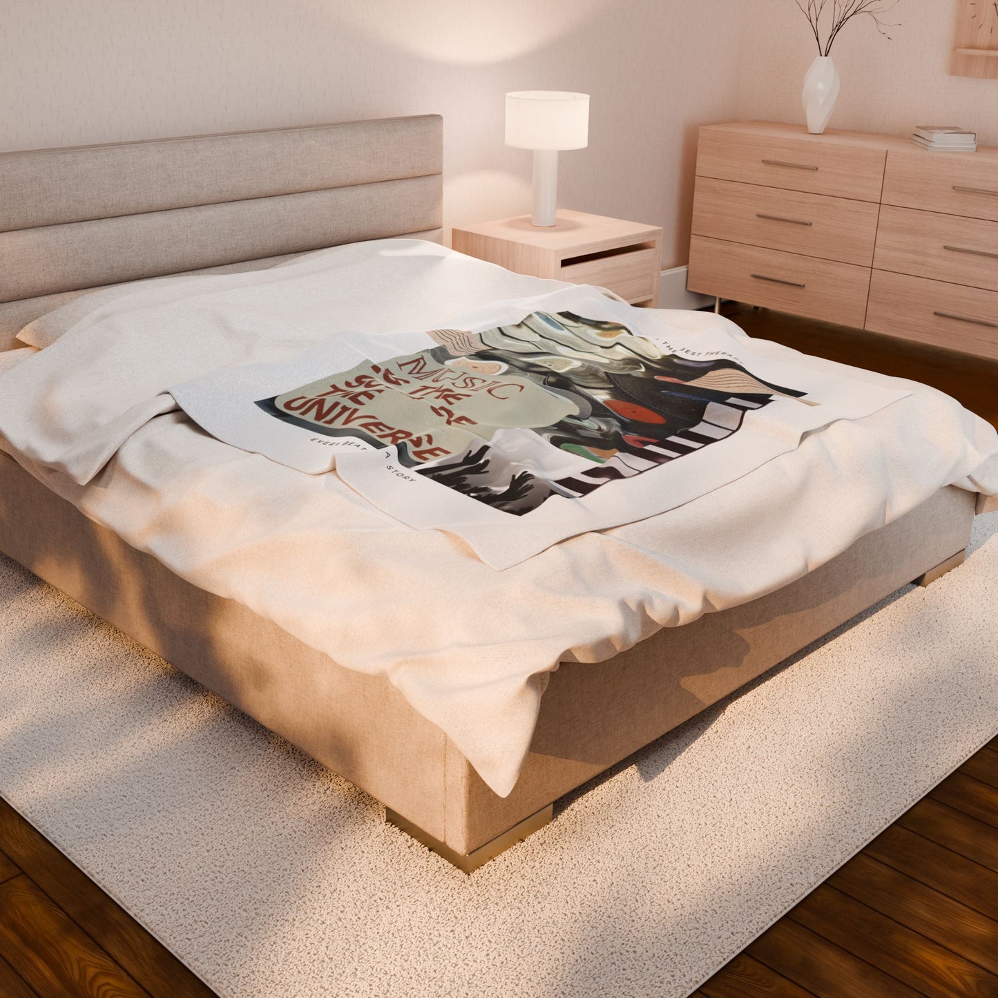 Music Is The Soul Of The Universe Velveteen Plush Blanket