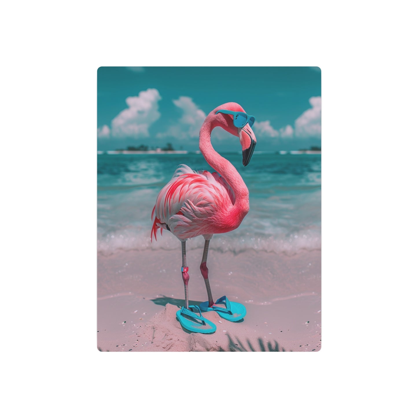 Aruba Flamingo Metal Art Sign