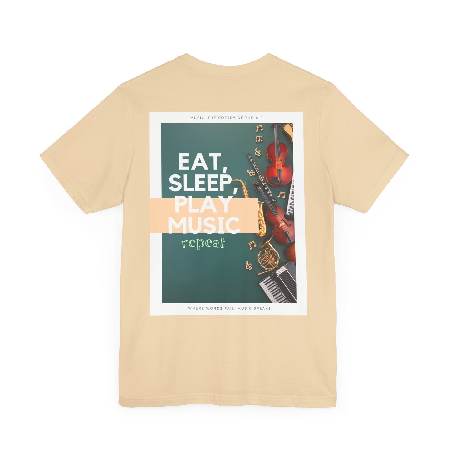Eat, Sleep, Play Music, Repeat Unisex Jersey Short Sleeve Tee