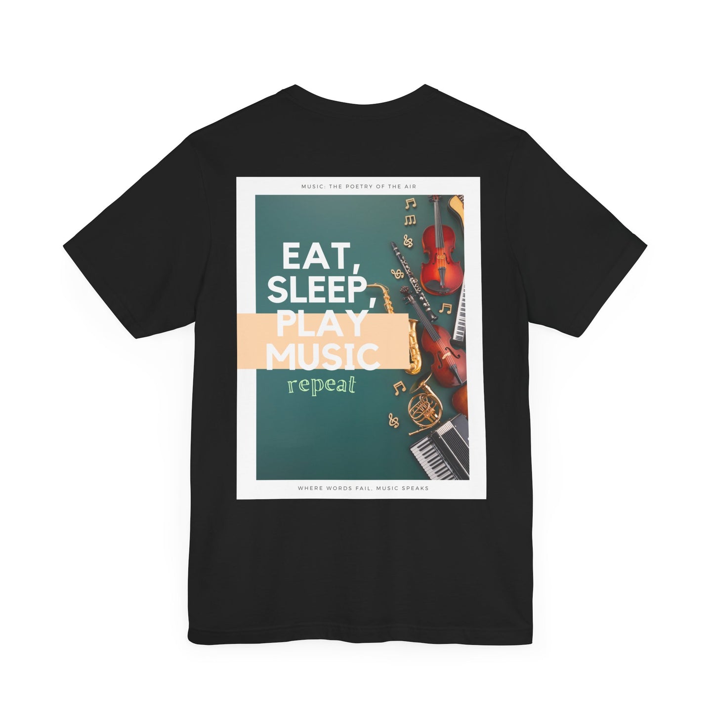 Eat, Sleep, Play Music, Repeat Unisex Jersey Short Sleeve Tee