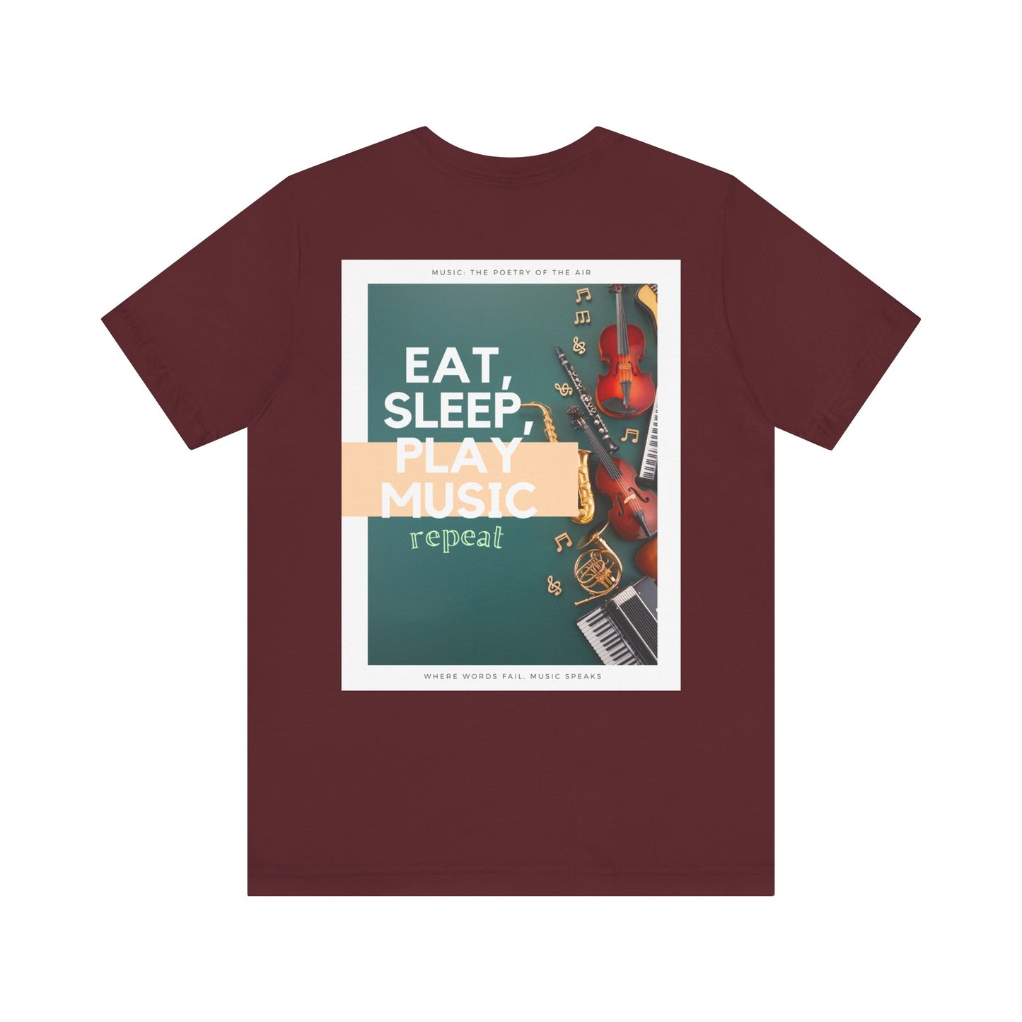 Eat, Sleep, Play Music, Repeat Unisex Jersey Short Sleeve Tee