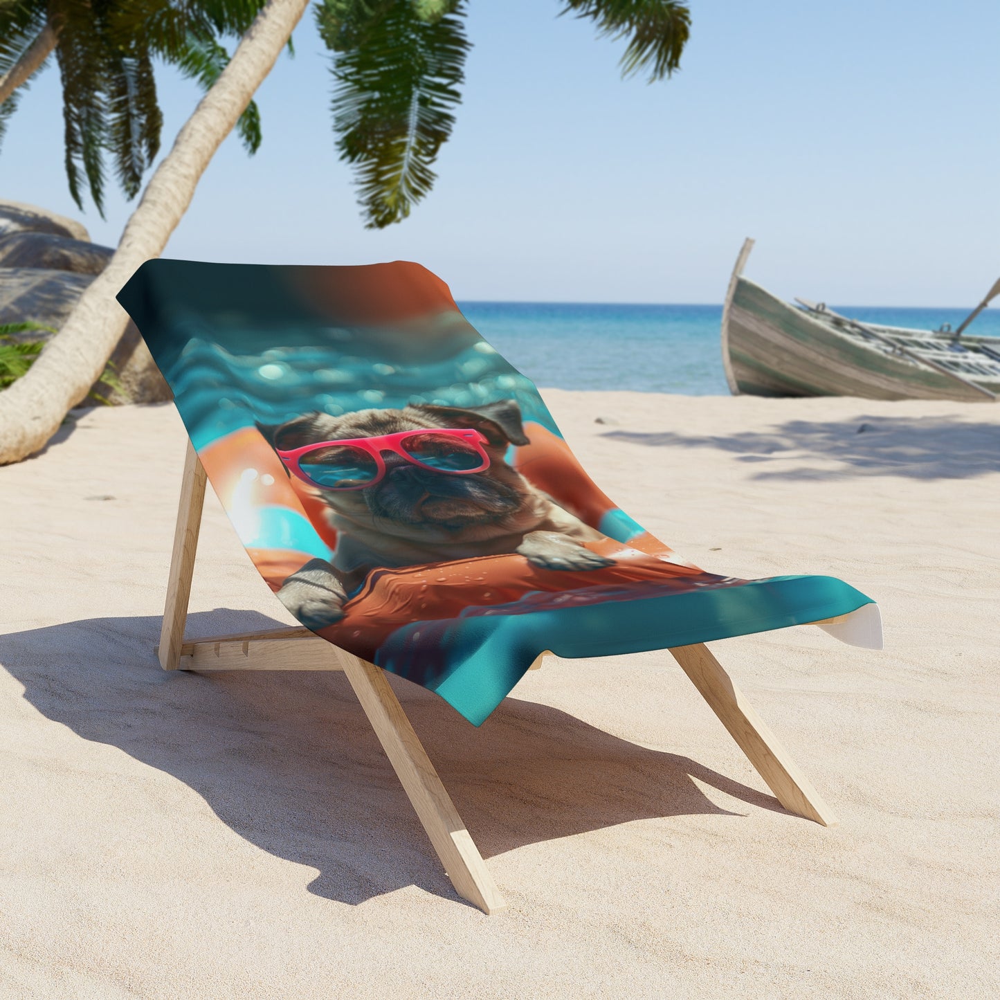 Pug Summer Beach Towel