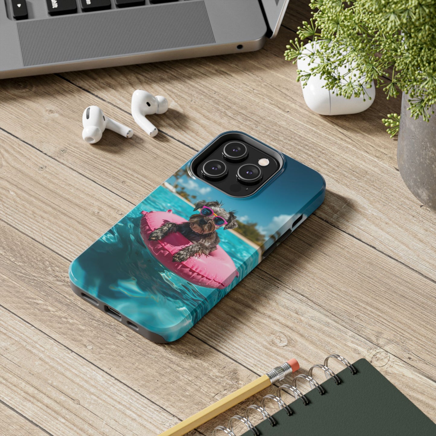 Schnauzer Summer Beach Tough iPhone & Samsung Cases