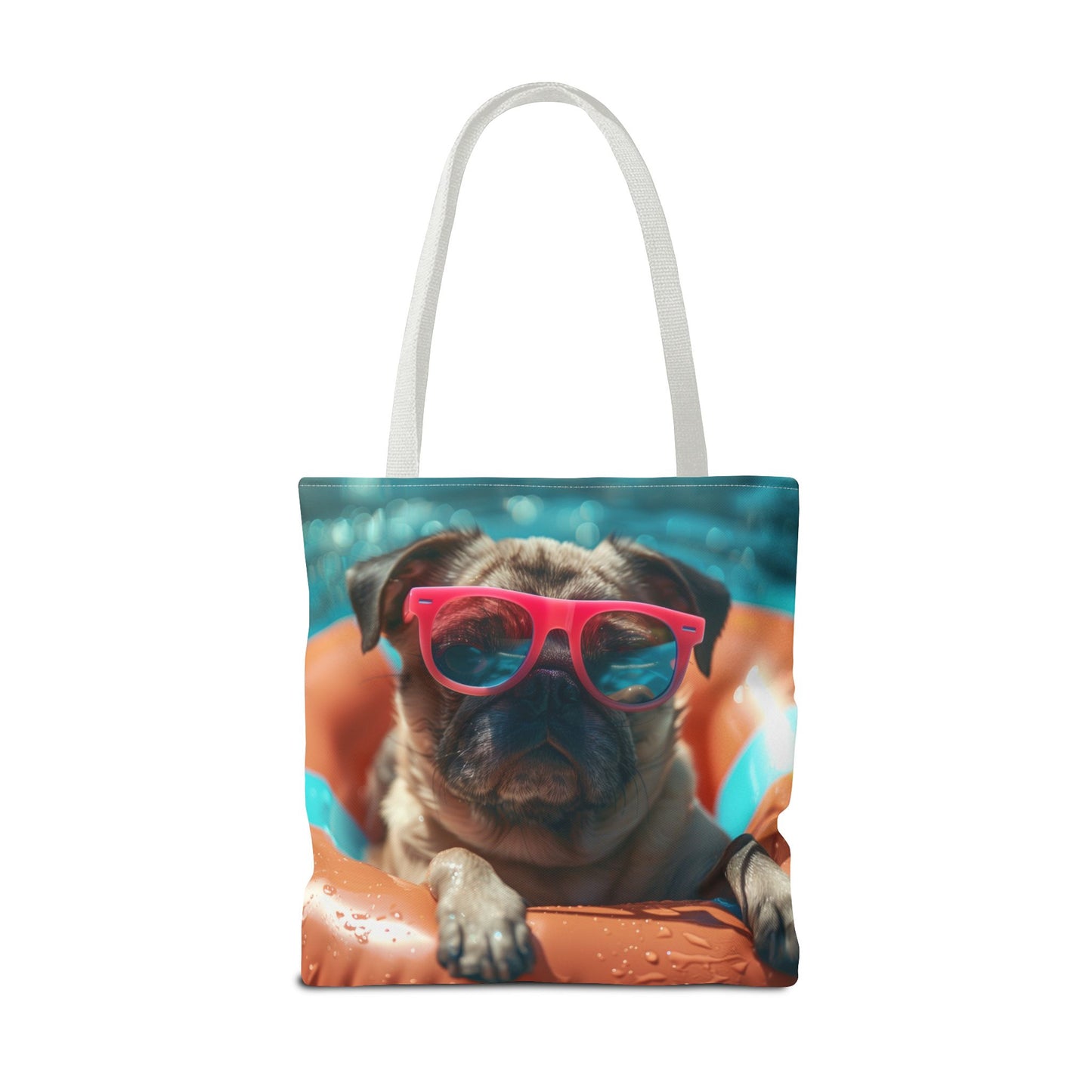 Summer Pug Beach Tote Bag