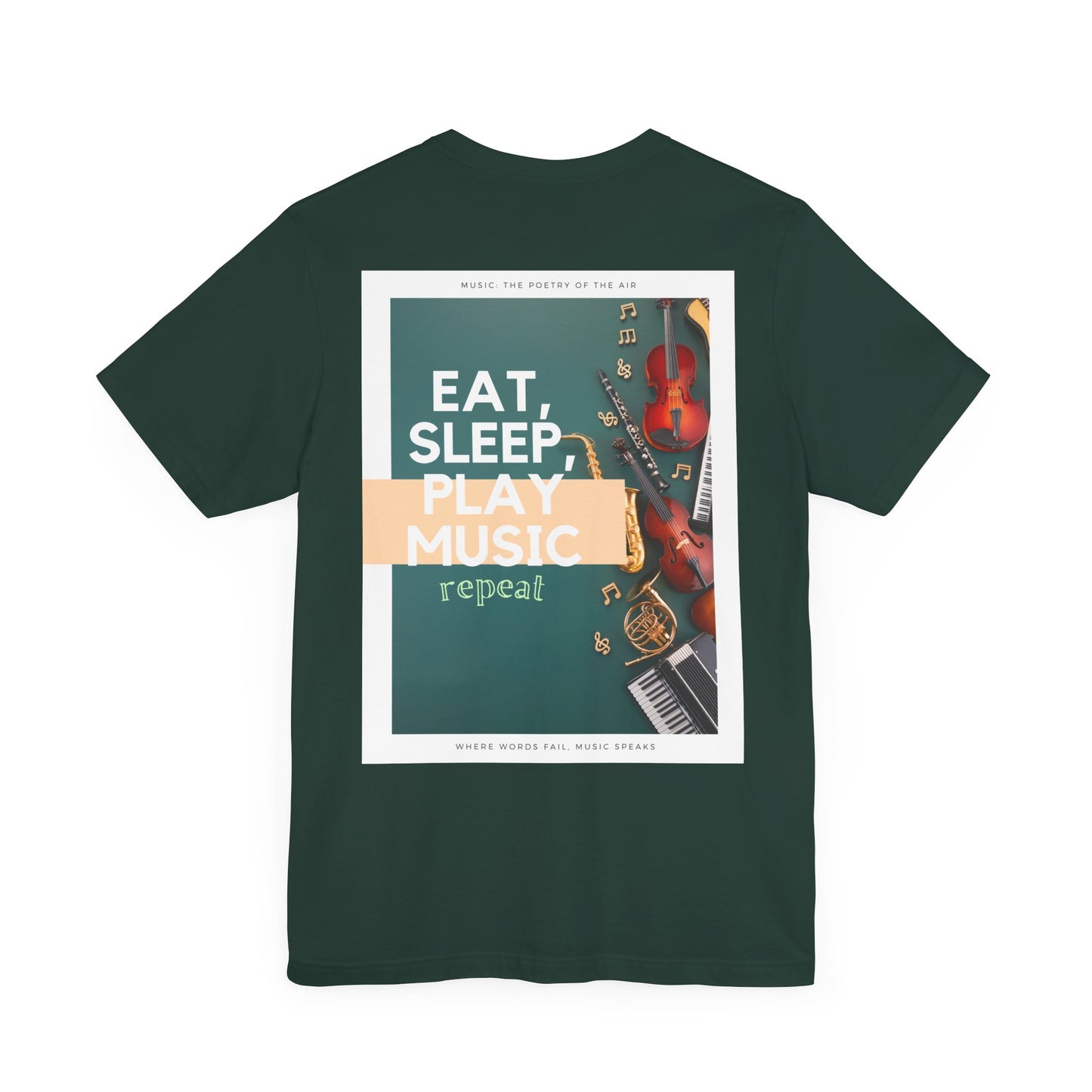 Eat, Sleep, Play Music, Repeat Unisex Jersey Short Sleeve Tee