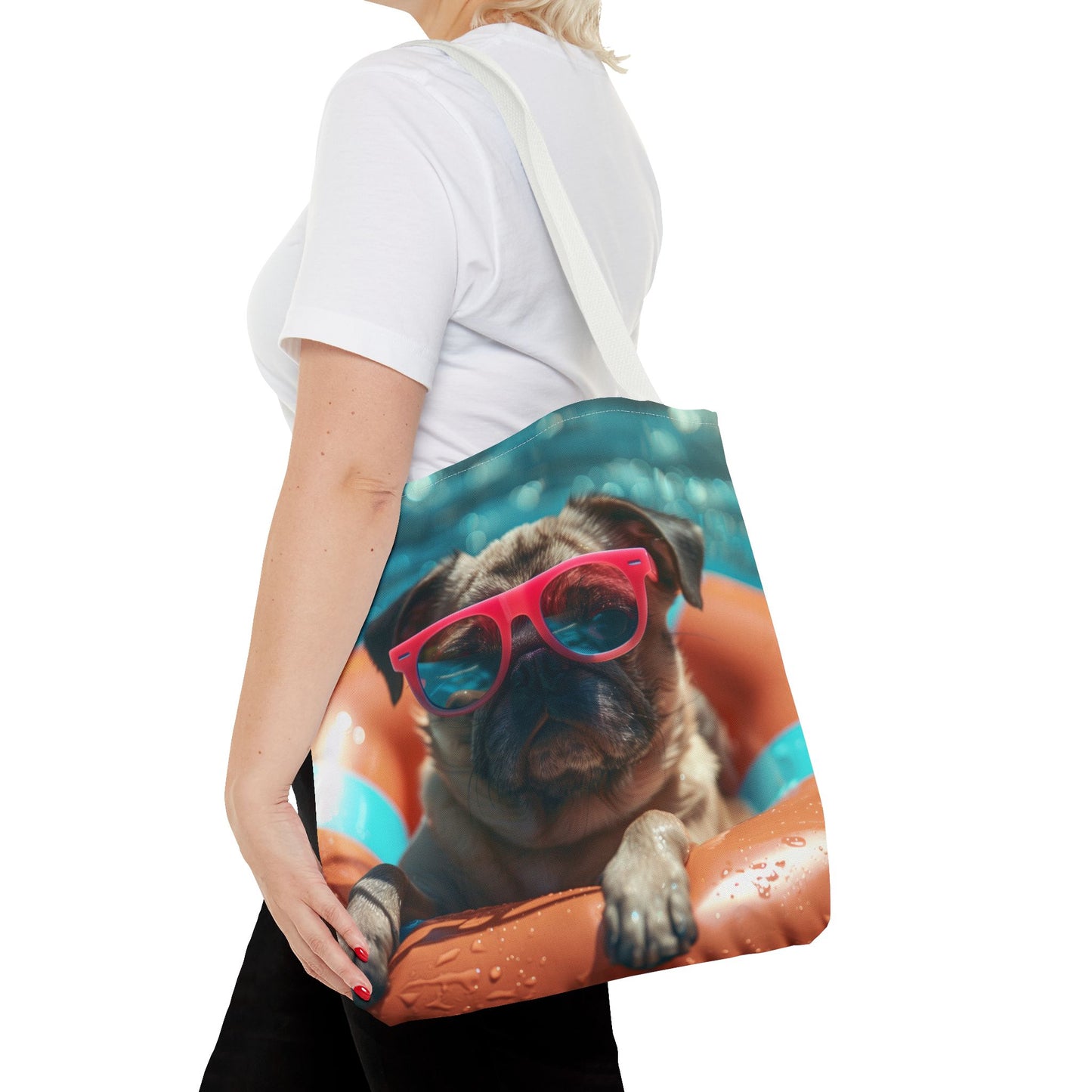 Summer Pug Beach Tote Bag