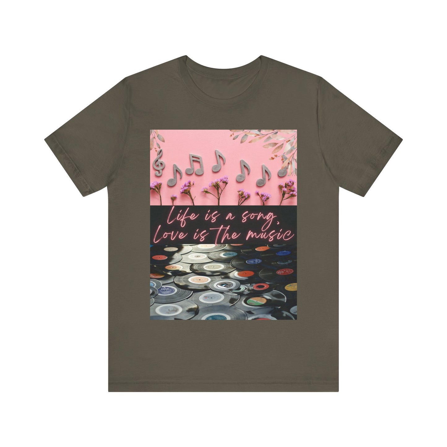 Life Is A Song, Love Is The Music Unisex Jersey Short Sleeve Tee