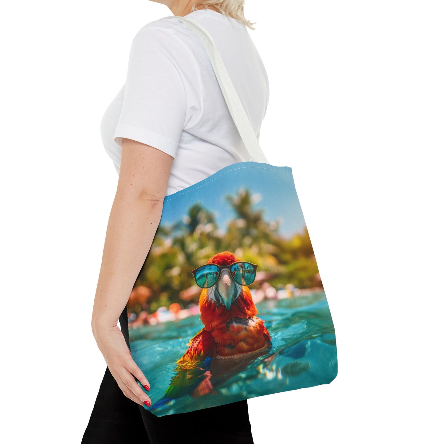 Summer Parrot Beach Tote Bag