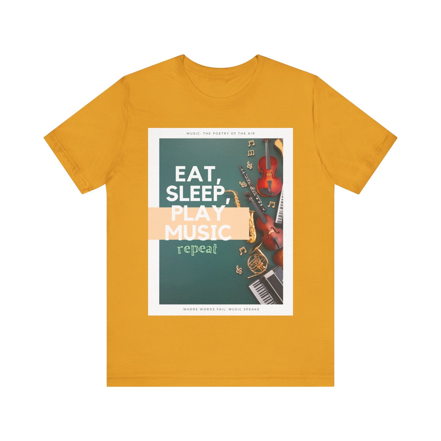 Eat, Sleep, Play Music, Repeat Unisex Jersey Short Sleeve Tee