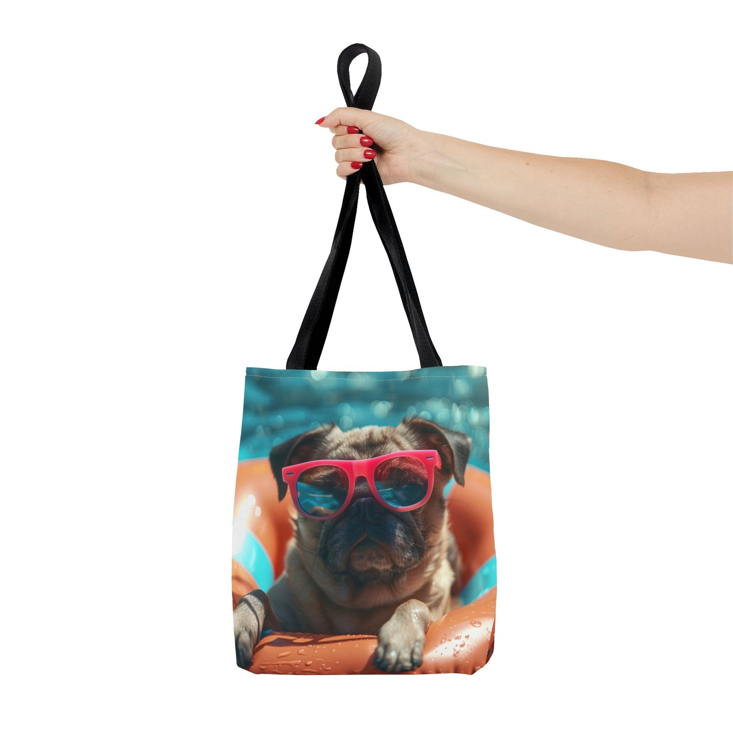 Summer Pug Beach Tote Bag
