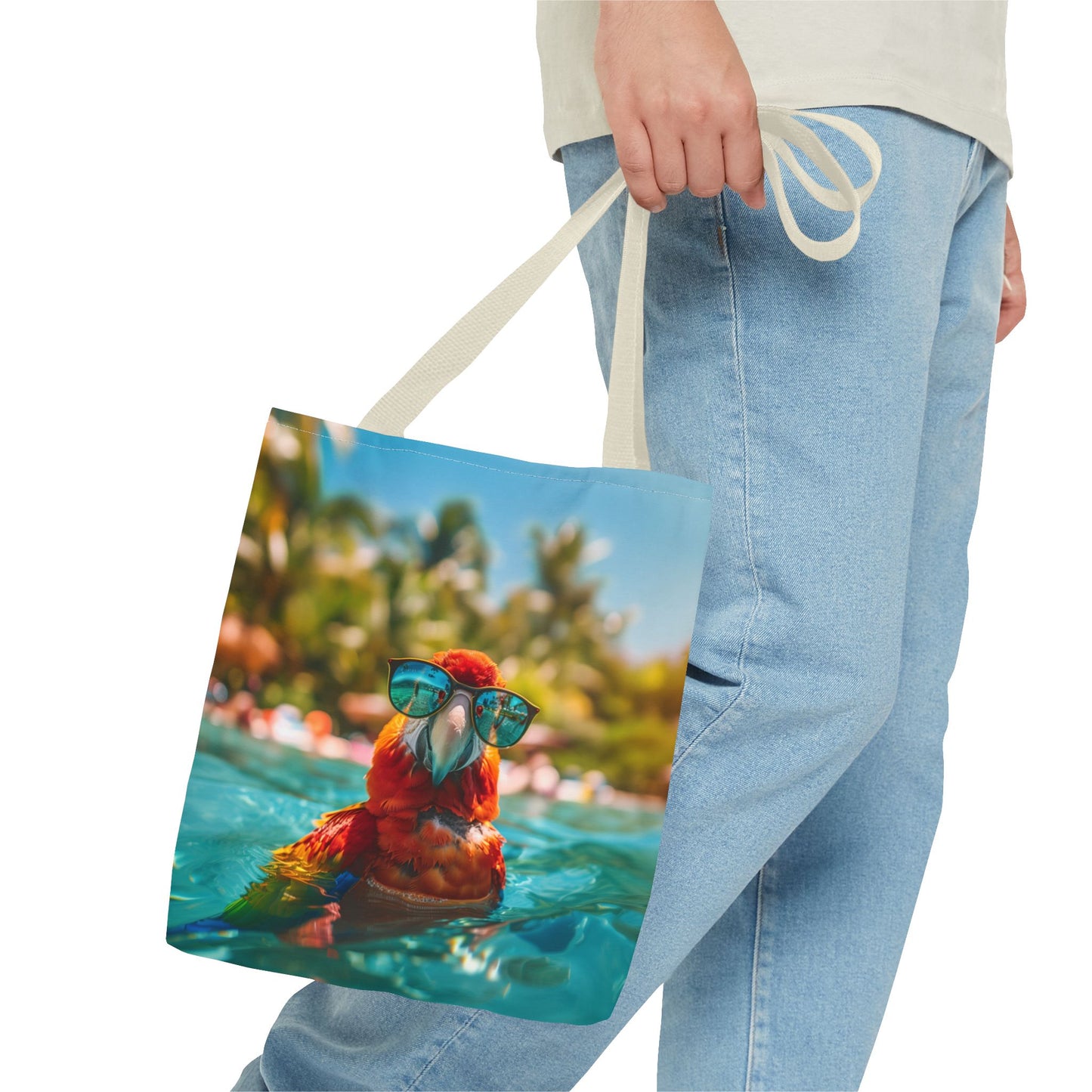Summer Parrot Beach Tote Bag