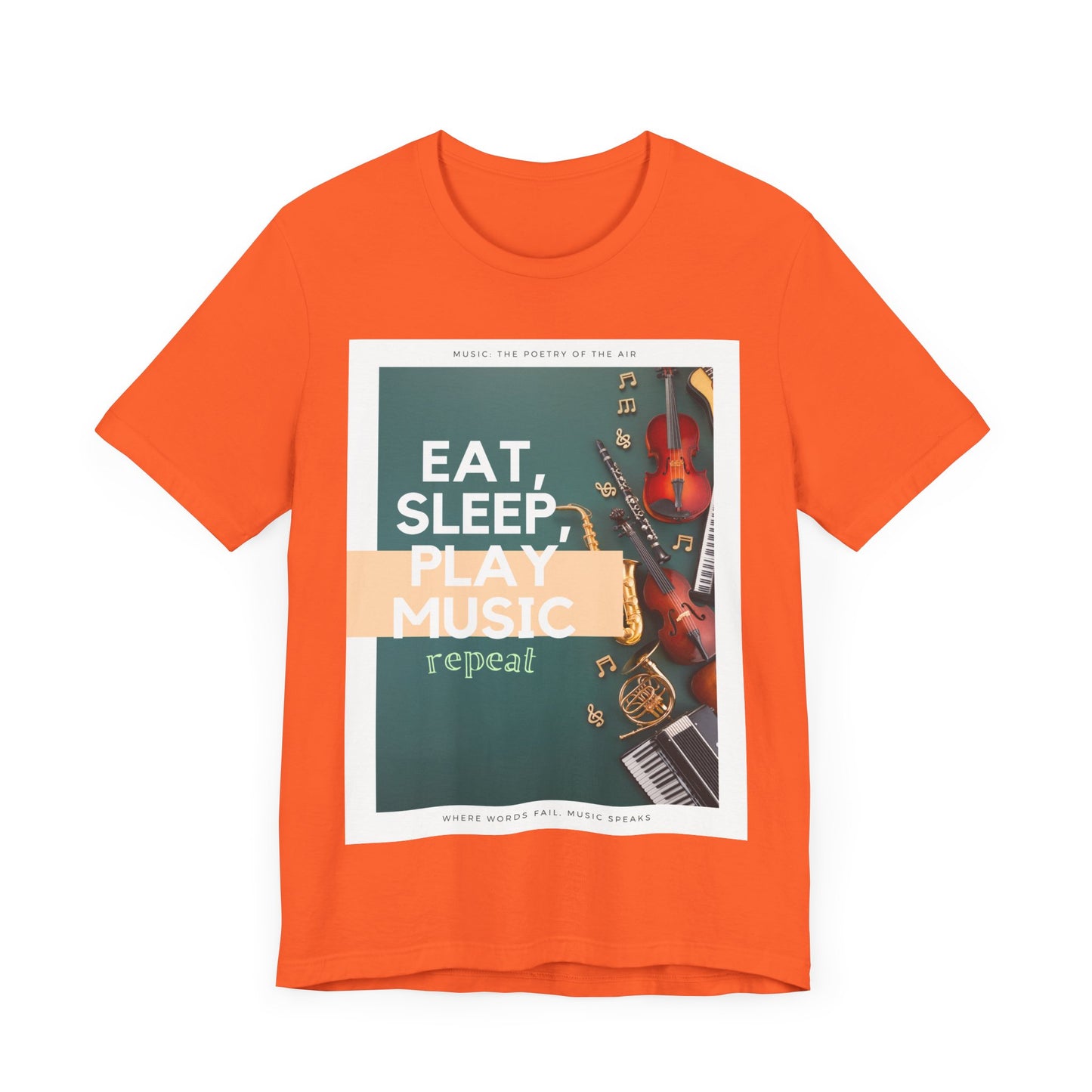 Eat, Sleep, Play Music, Repeat Unisex Jersey Short Sleeve Tee