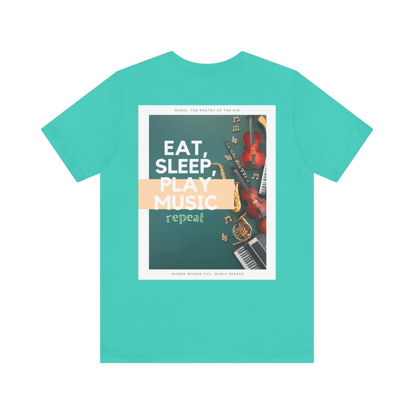 Eat, Sleep, Play Music, Repeat Unisex Jersey Short Sleeve Tee