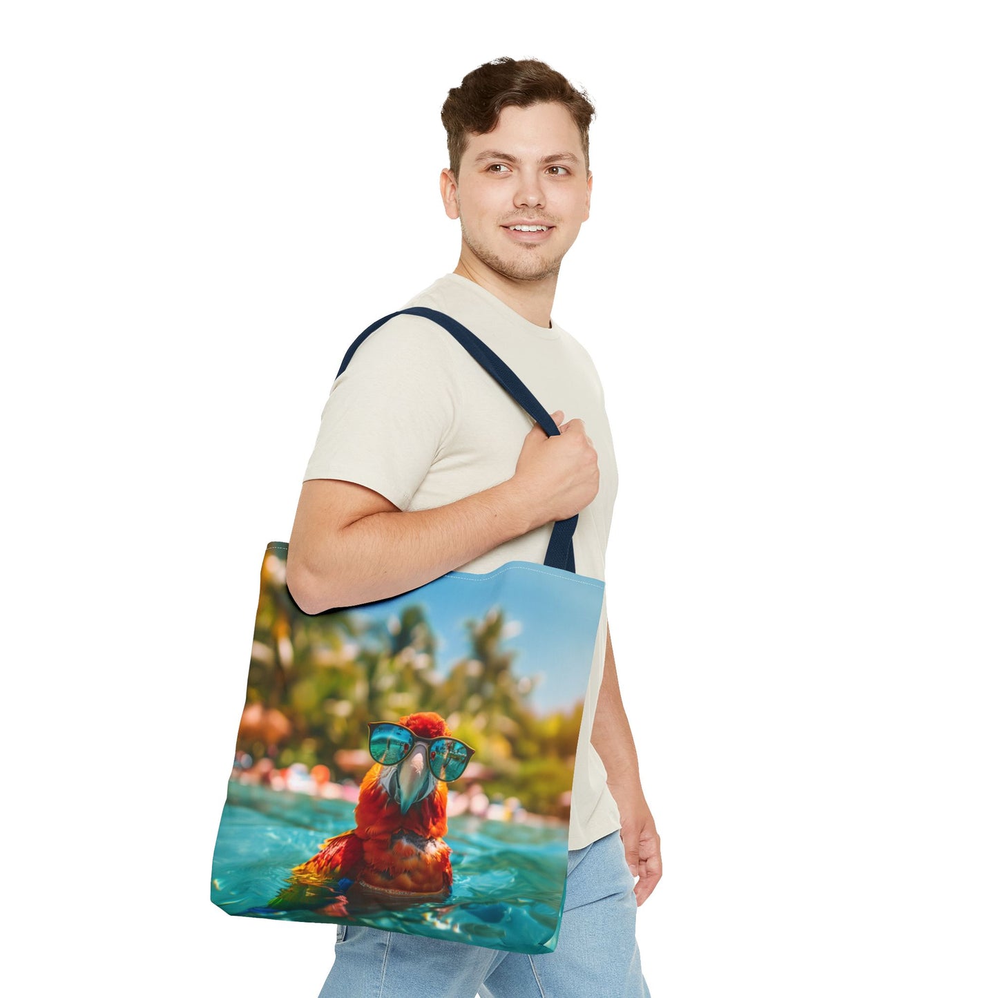 Summer Parrot Beach Tote Bag