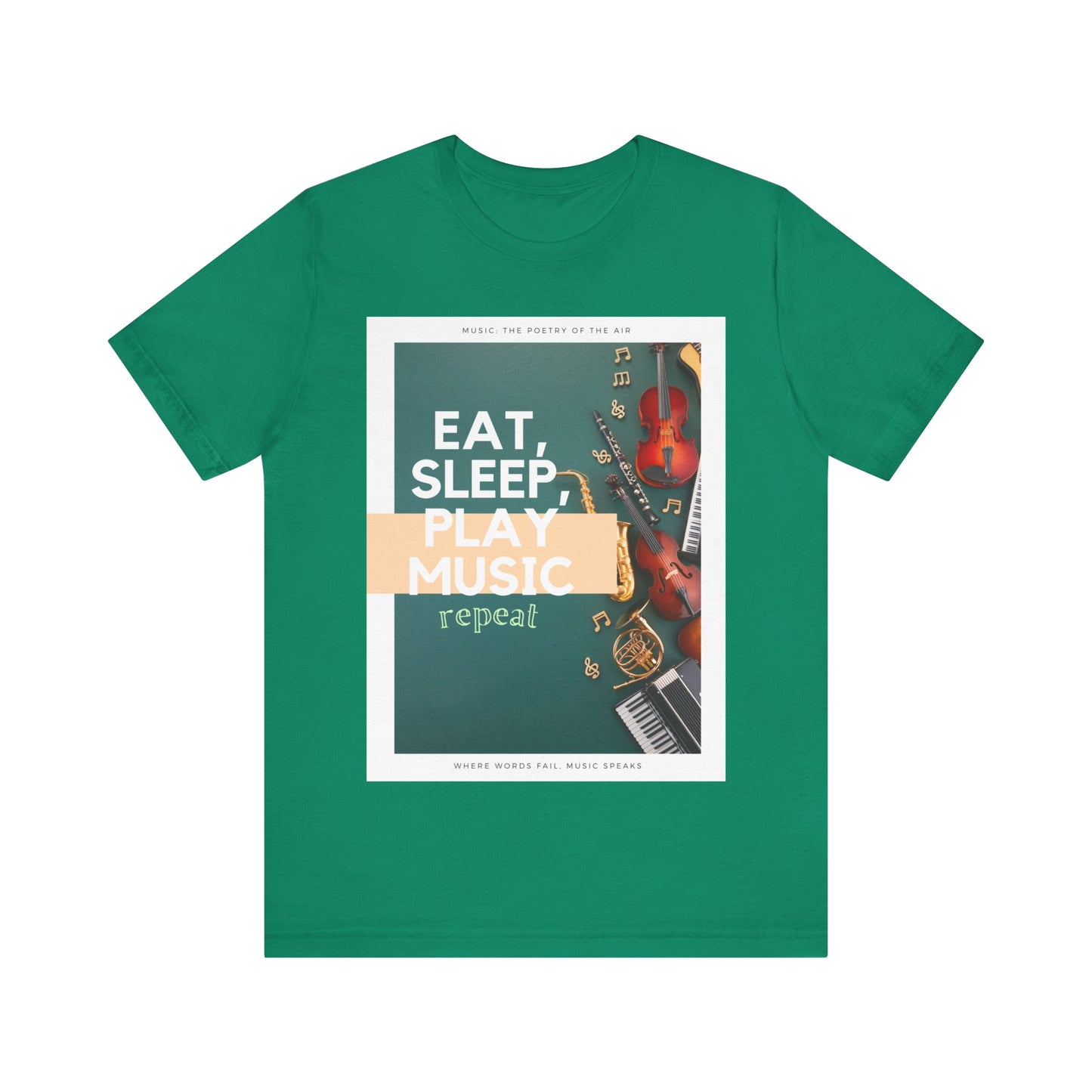 Eat, Sleep, Play Music, Repeat Unisex Jersey Short Sleeve Tee