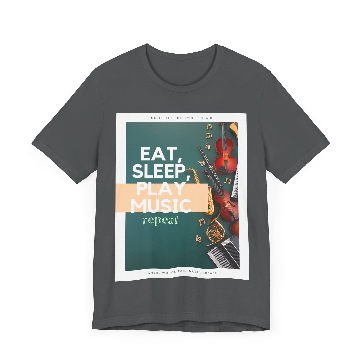 Eat, Sleep, Play Music, Repeat Unisex Jersey Short Sleeve Tee