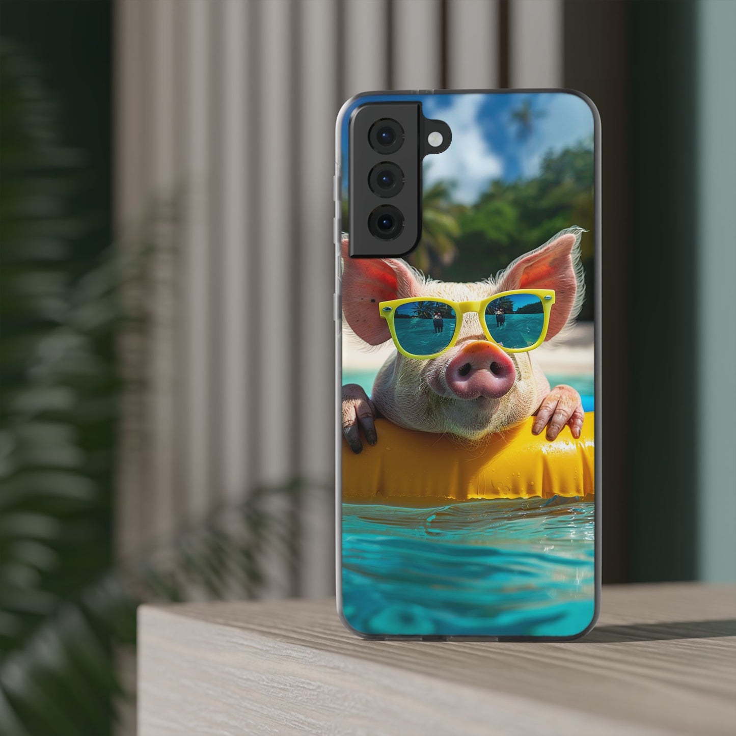 Aruba Summer Beach Pig iPhone & Samsung Flexi Cases