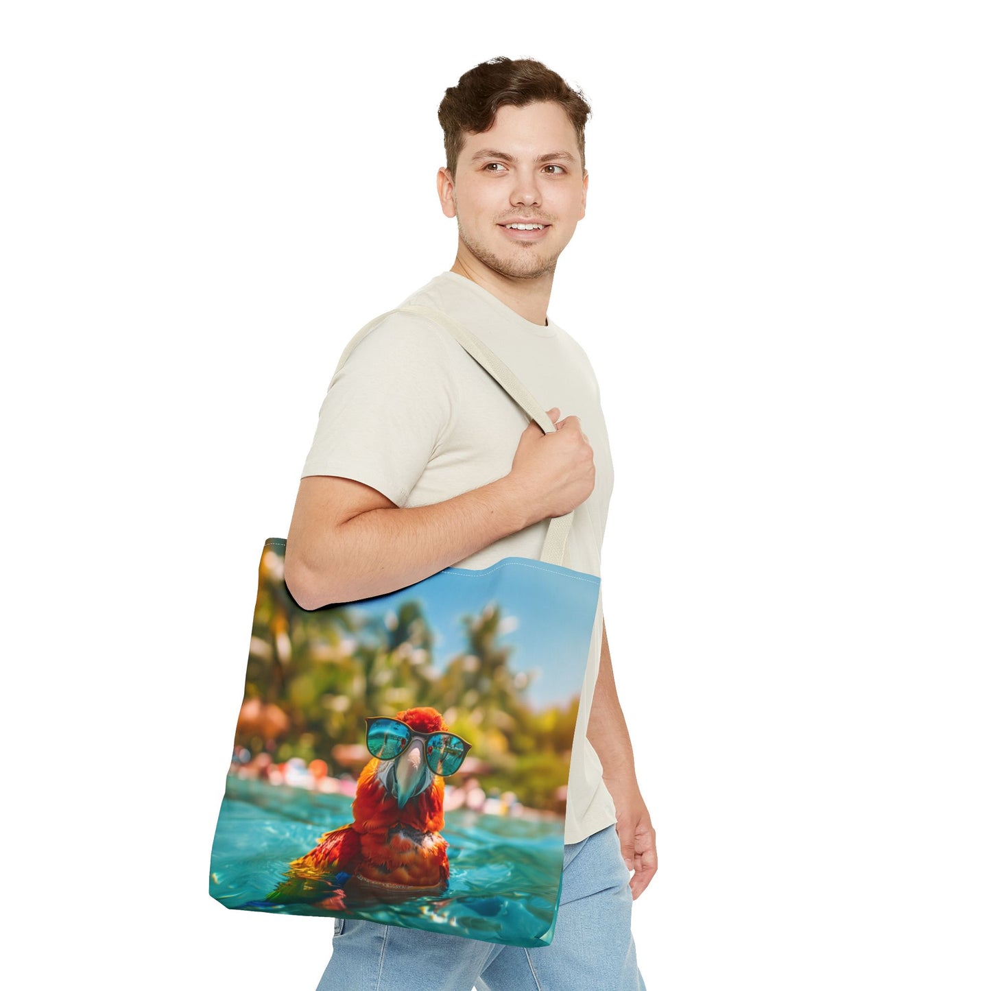 Summer Parrot Beach Tote Bag