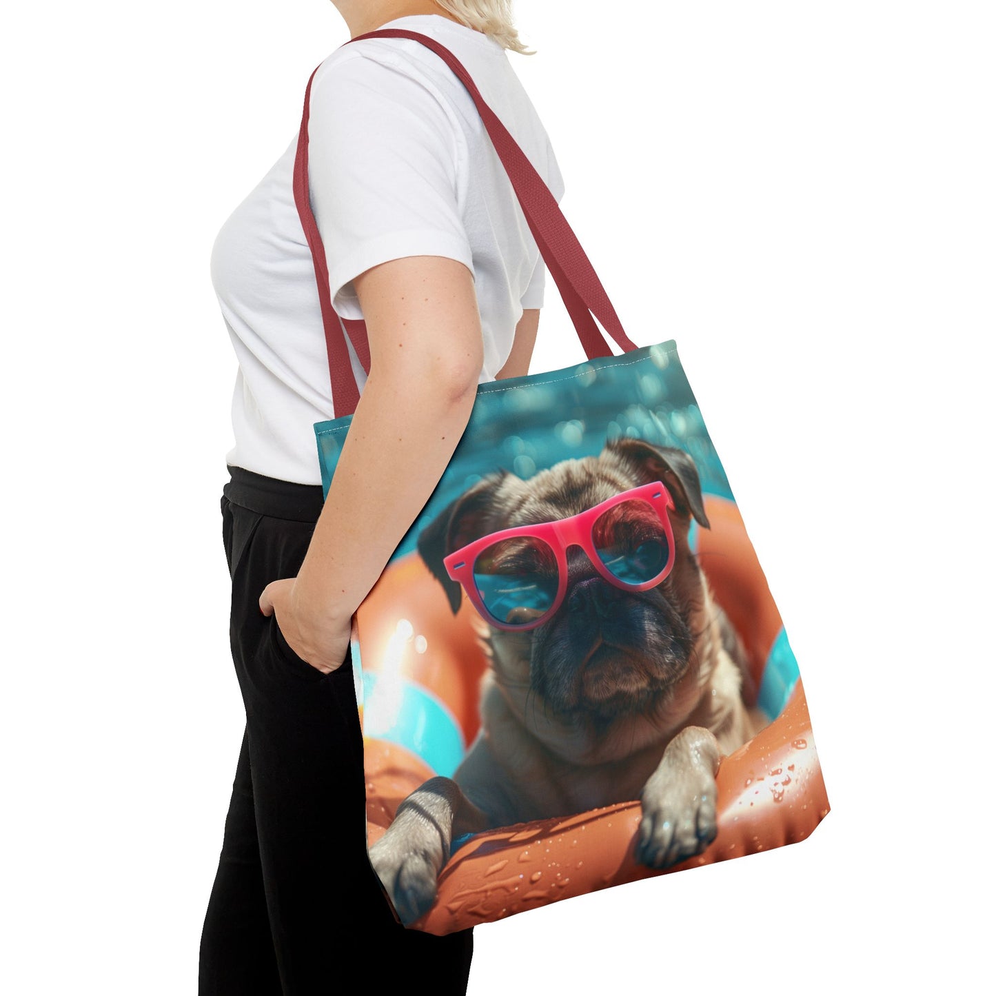 Summer Pug Beach Tote Bag