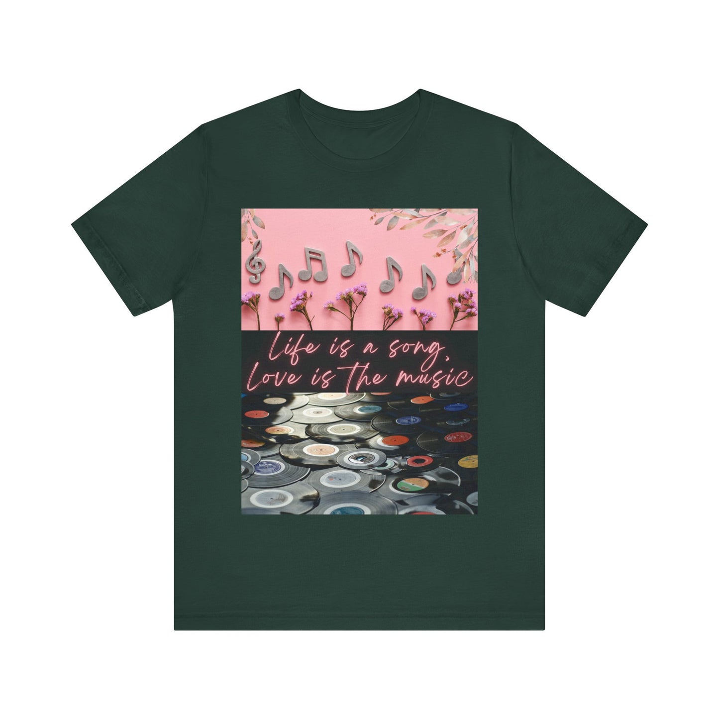 Life Is A Song, Love Is The Music Unisex Jersey Short Sleeve Tee