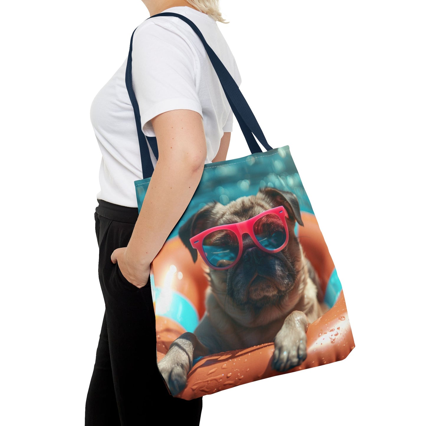 Summer Pug Beach Tote Bag