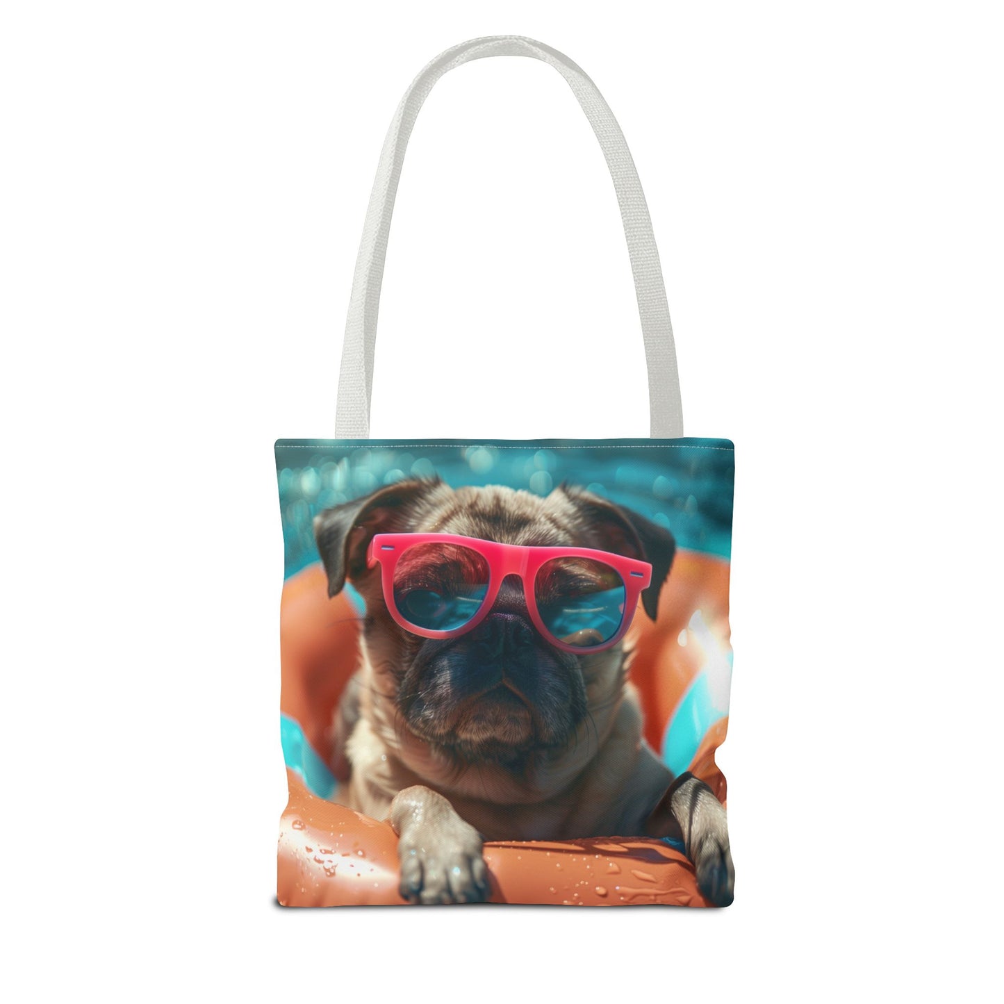 Summer Pug Beach Tote Bag