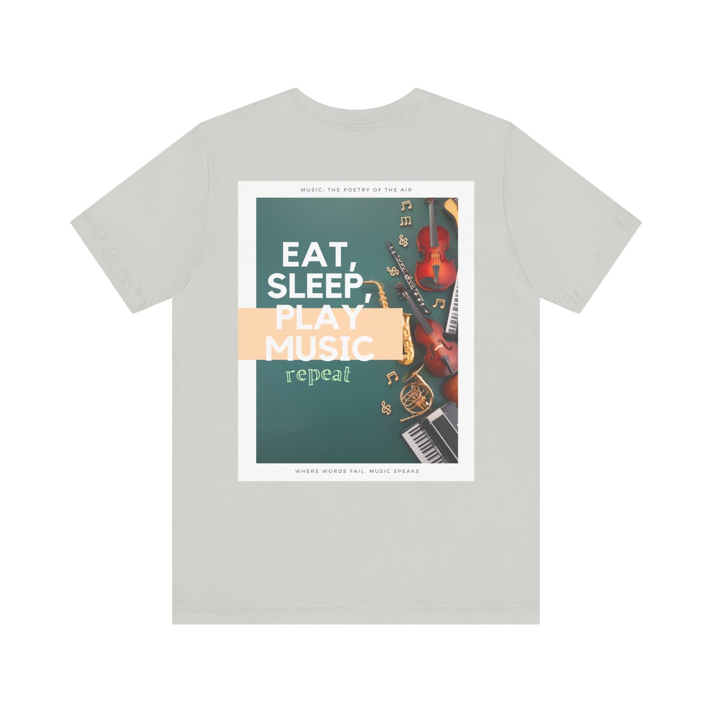 Eat, Sleep, Play Music, Repeat Unisex Jersey Short Sleeve Tee