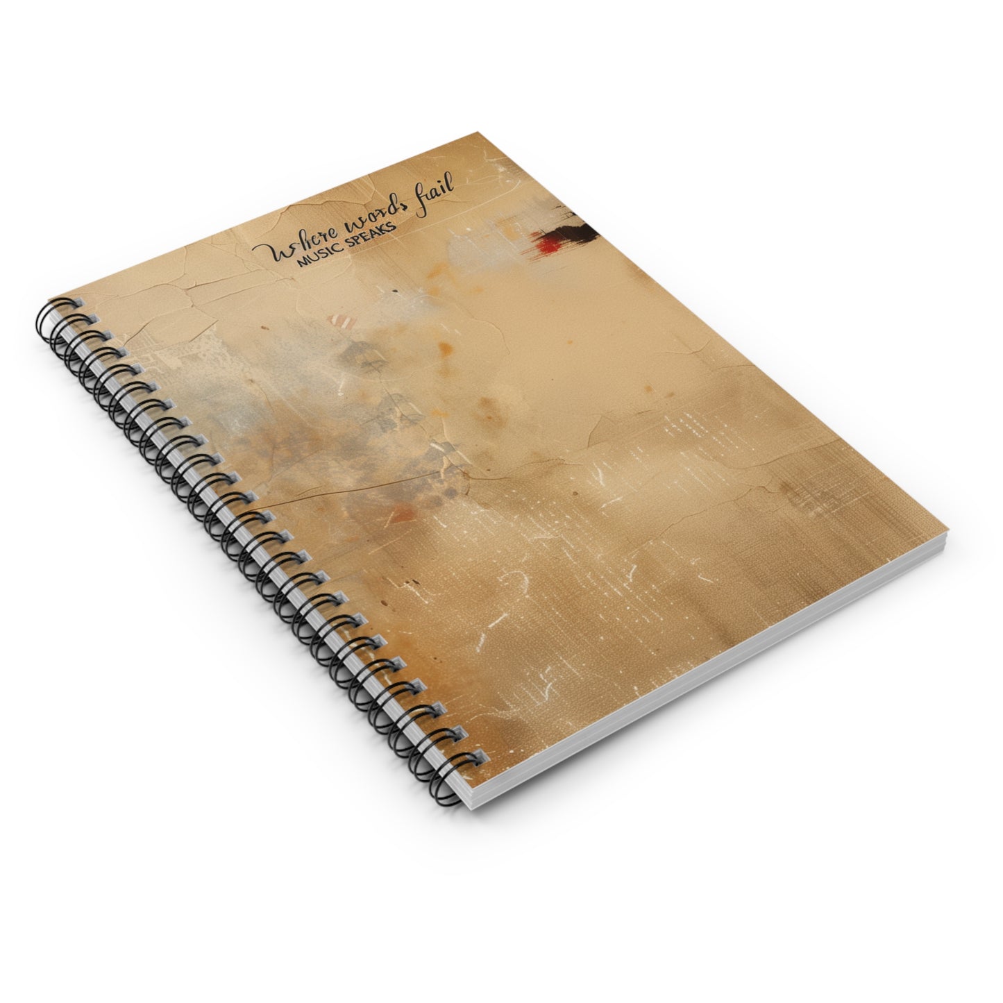 Where Words Fail, Music Speaks Spiral Songwriting Notebook - Ruled Line