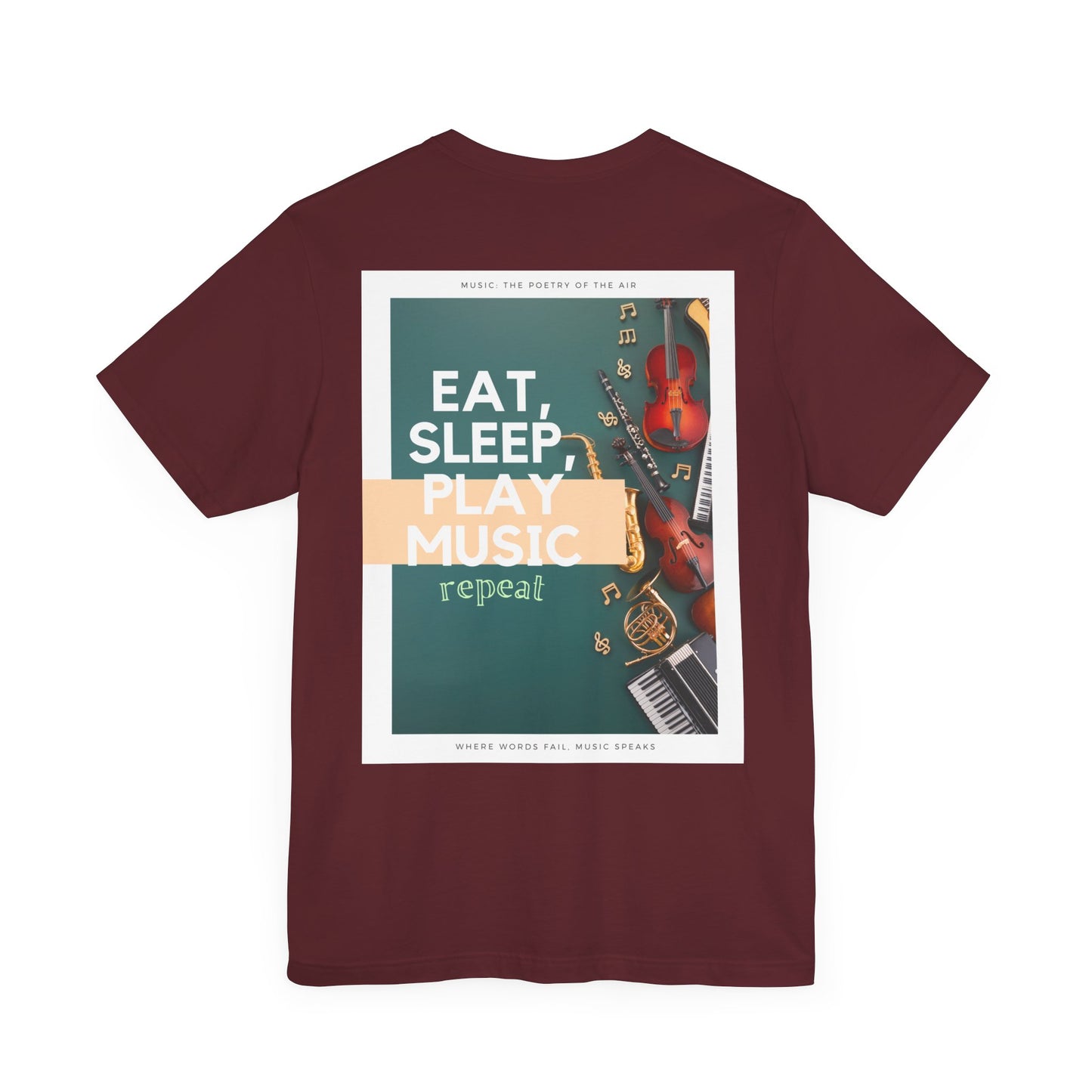 Eat, Sleep, Play Music, Repeat Unisex Jersey Short Sleeve Tee
