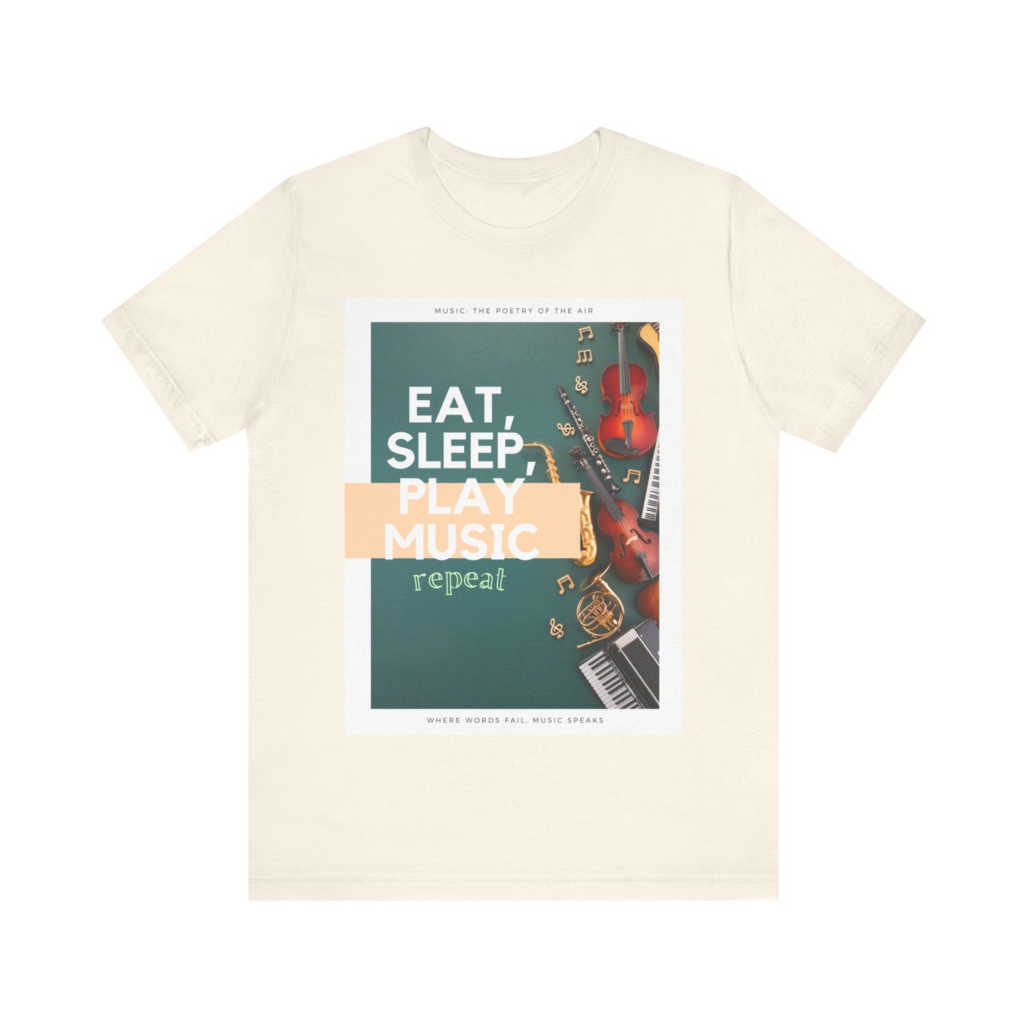 Eat, Sleep, Play Music, Repeat Unisex Jersey Short Sleeve Tee