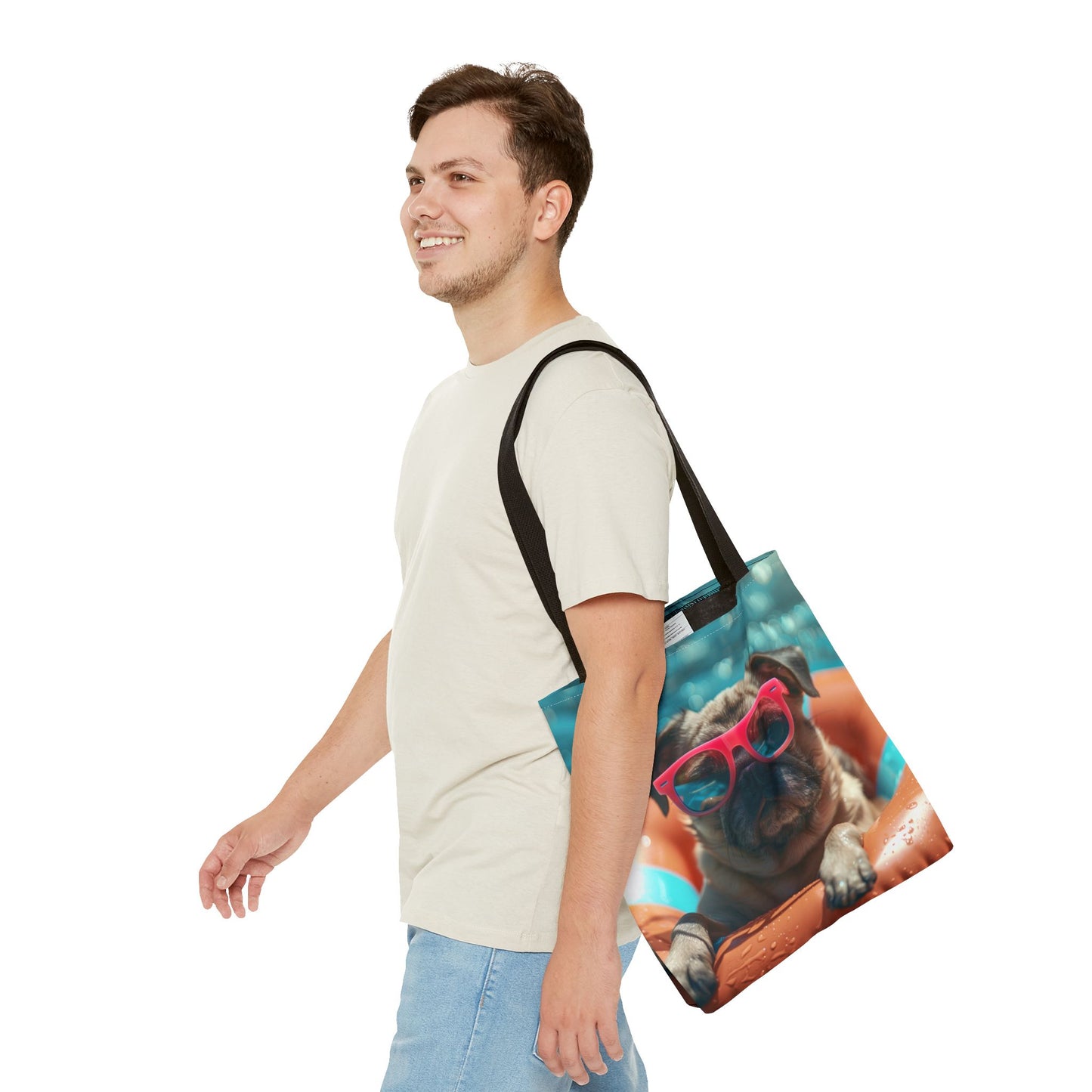 Summer Pug Beach Tote Bag