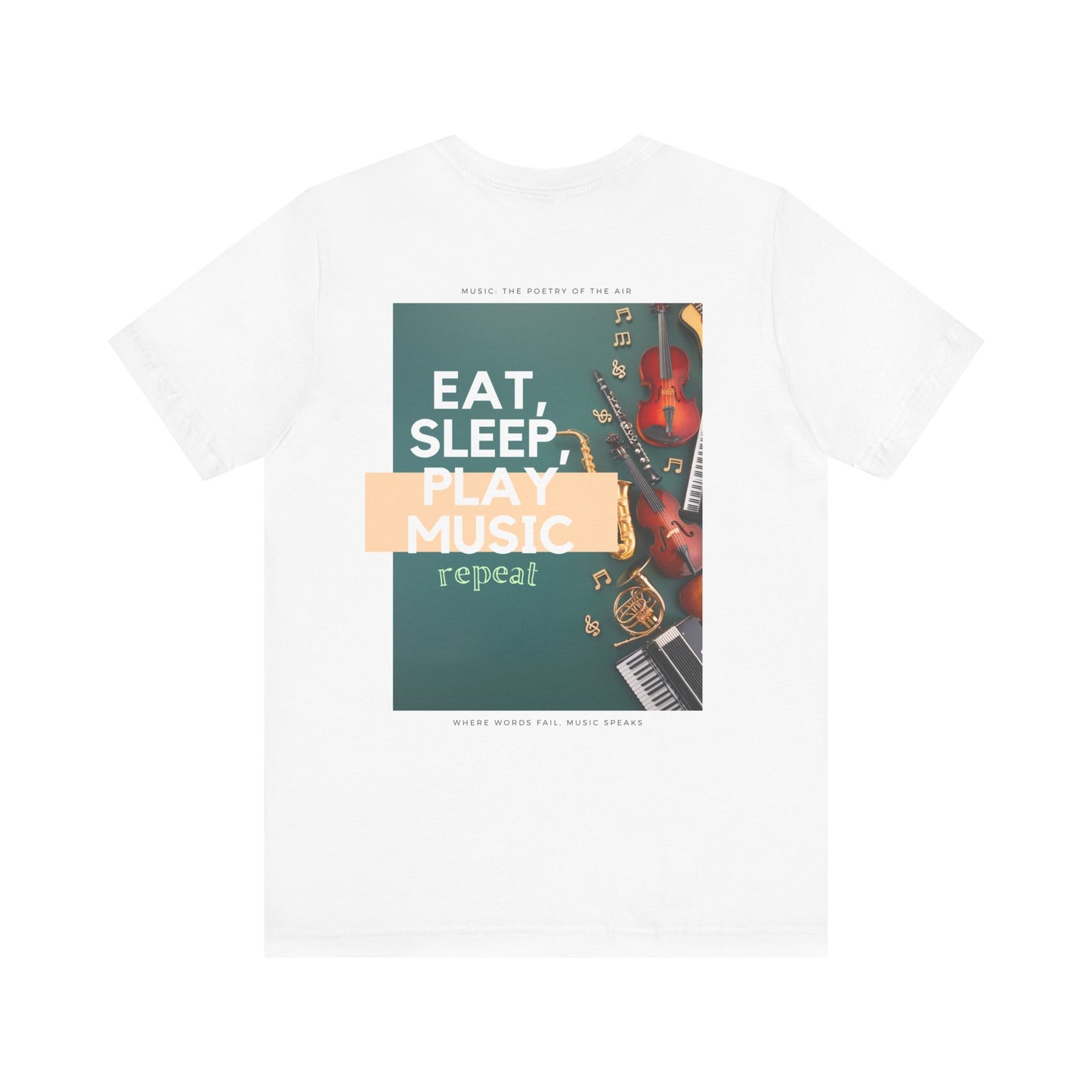 Eat, Sleep, Play Music, Repeat Unisex Jersey Short Sleeve Tee