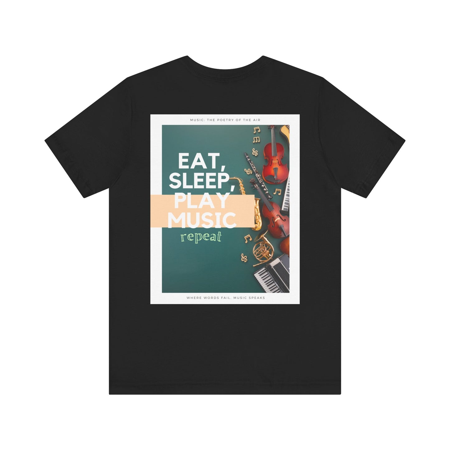 Eat, Sleep, Play Music, Repeat Unisex Jersey Short Sleeve Tee