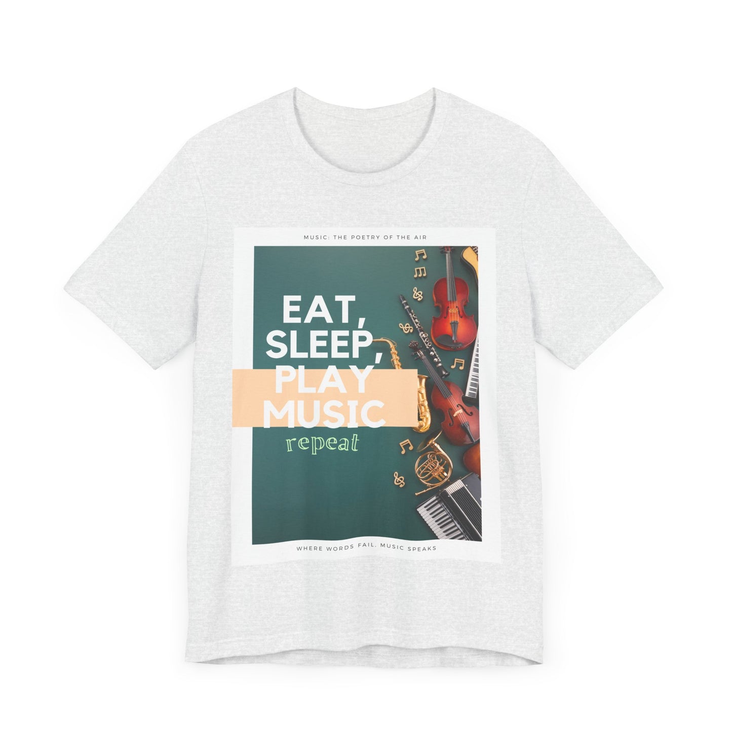 Eat, Sleep, Play Music, Repeat Unisex Jersey Short Sleeve Tee