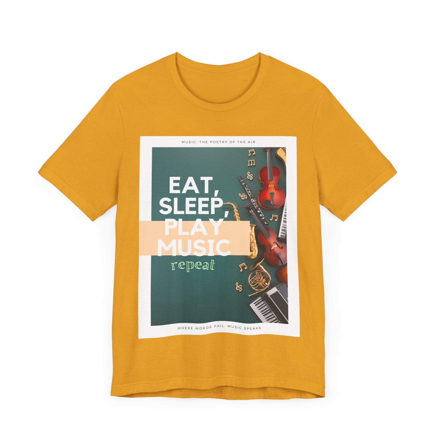 Eat, Sleep, Play Music, Repeat Unisex Jersey Short Sleeve Tee