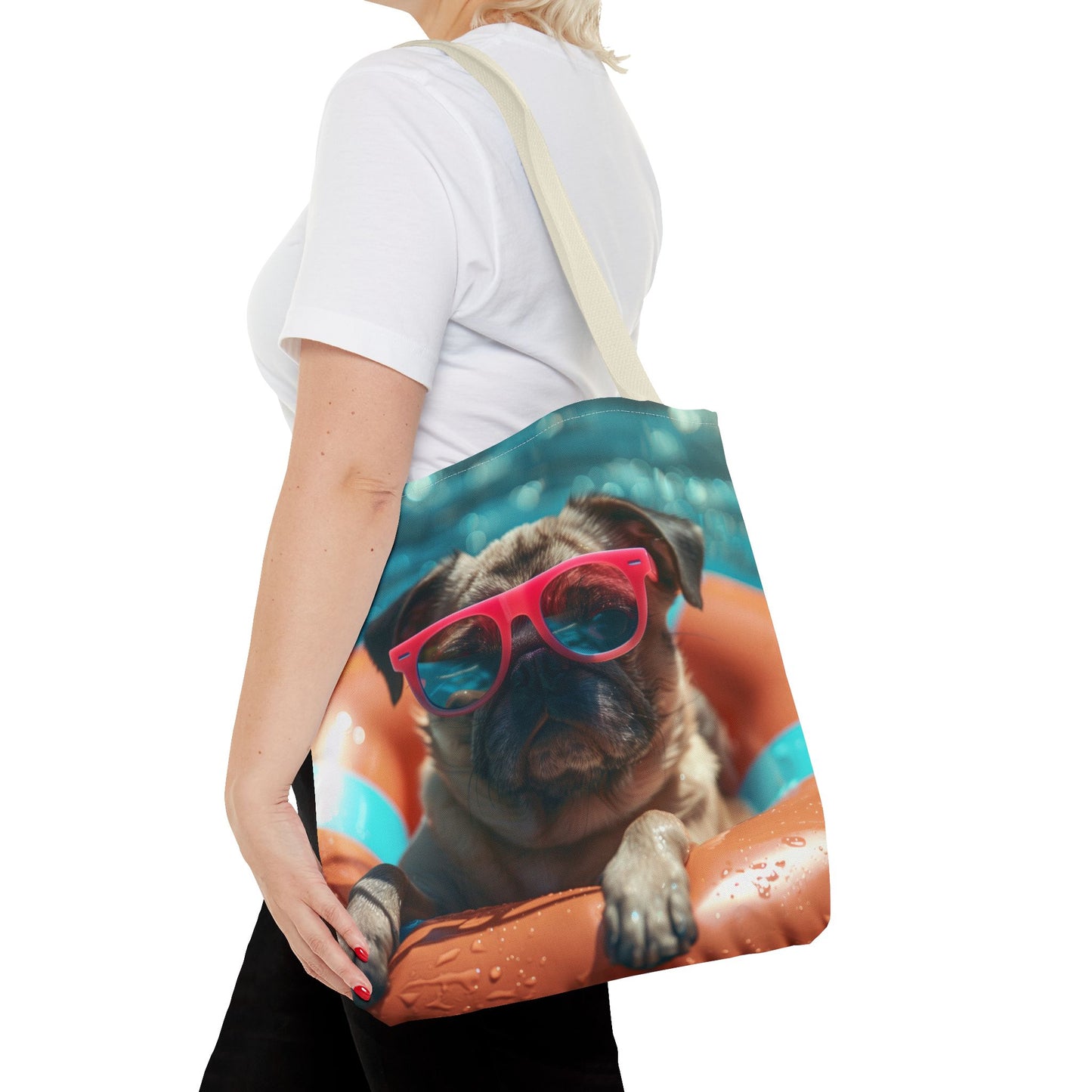 Summer Pug Beach Tote Bag