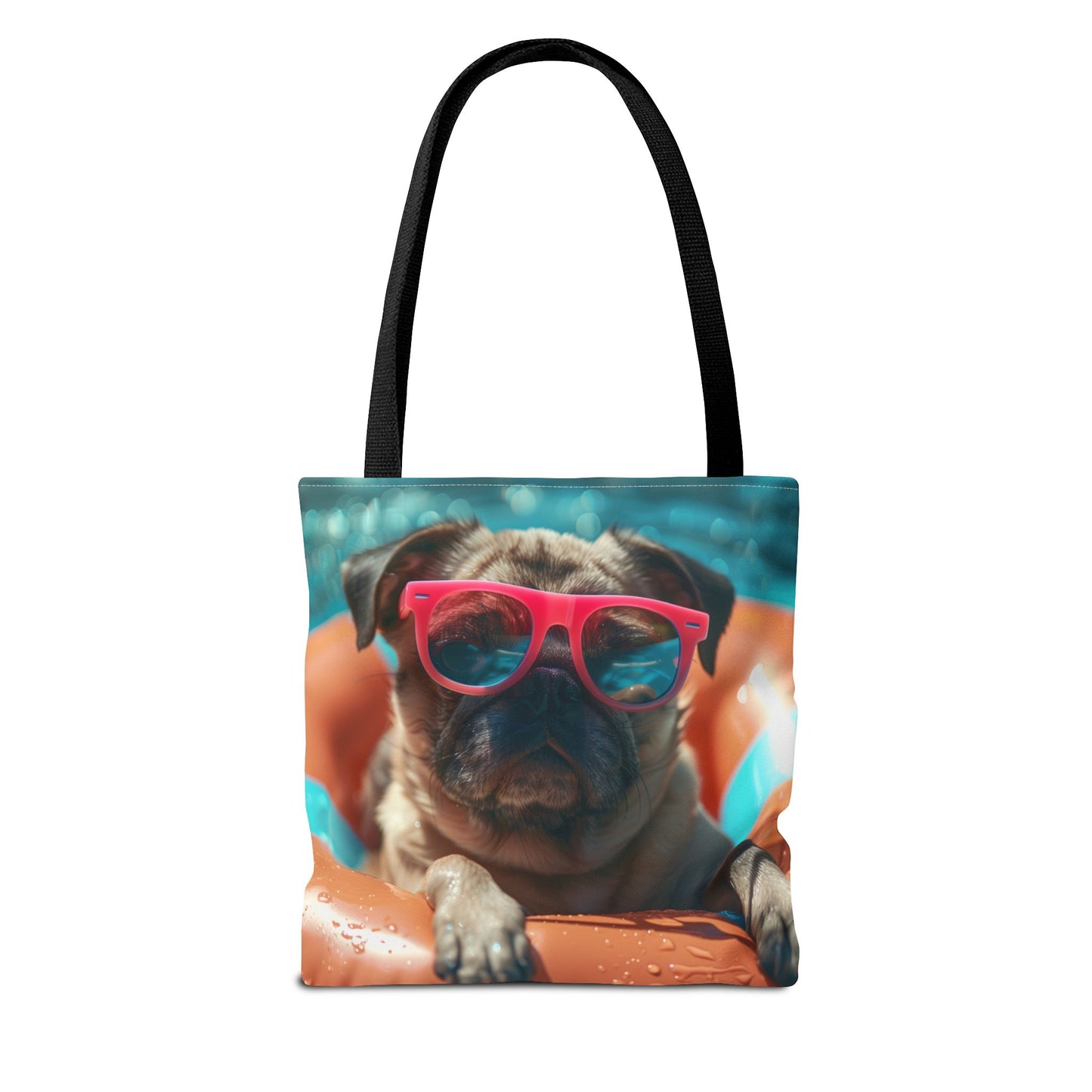 Summer Pug Beach Tote Bag