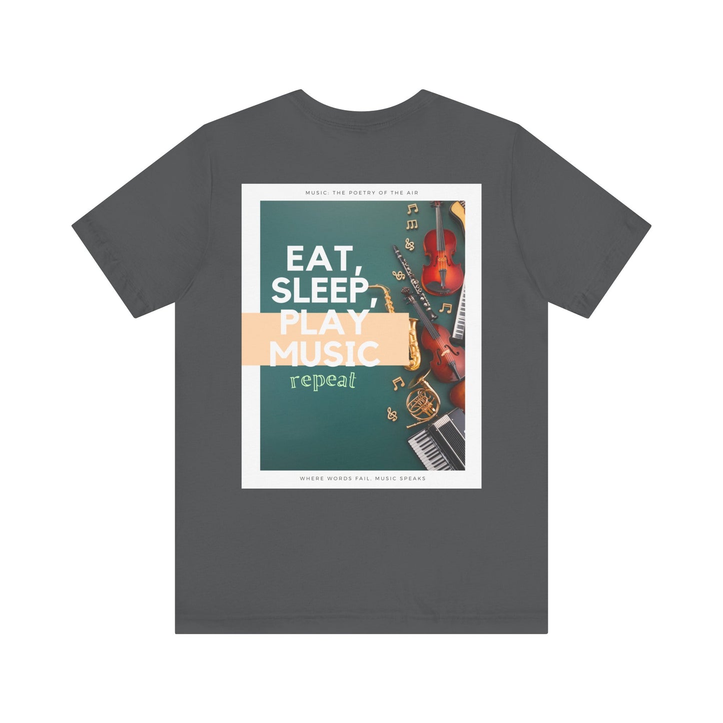 Eat, Sleep, Play Music, Repeat Unisex Jersey Short Sleeve Tee