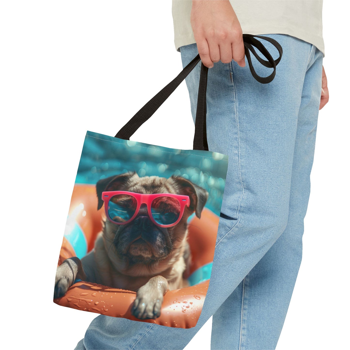 Summer Pug Beach Tote Bag