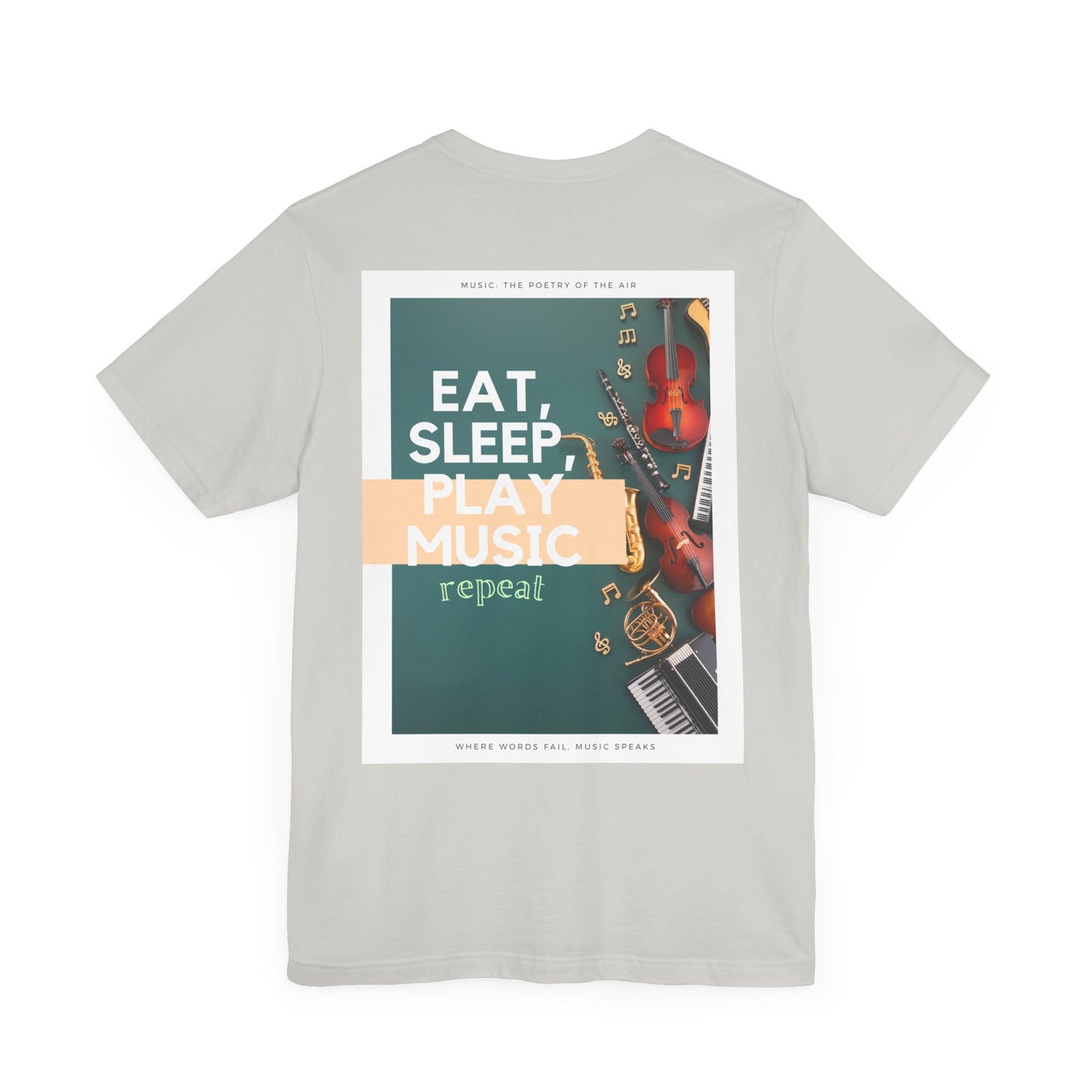 Eat, Sleep, Play Music, Repeat Unisex Jersey Short Sleeve Tee