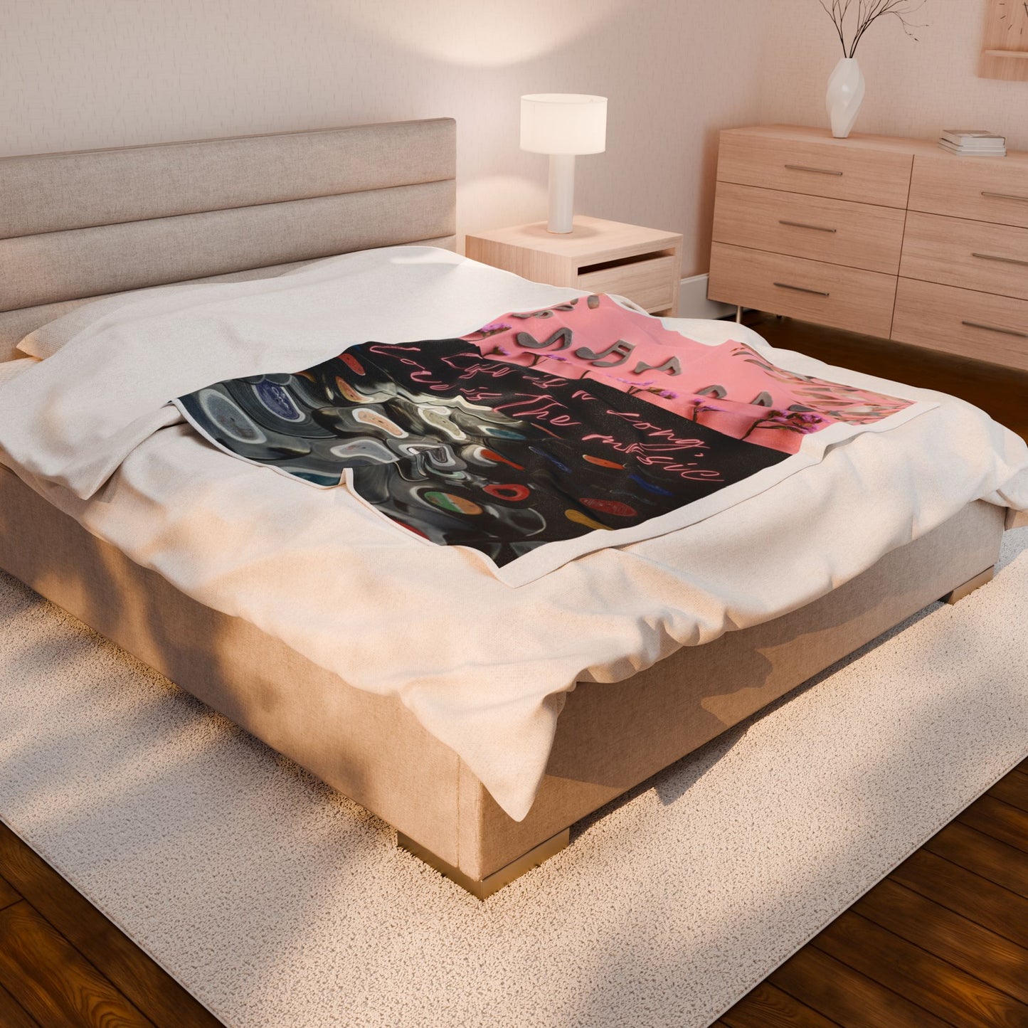 Life Is A Song, Love Is The Music Velveteen Plush Blanket