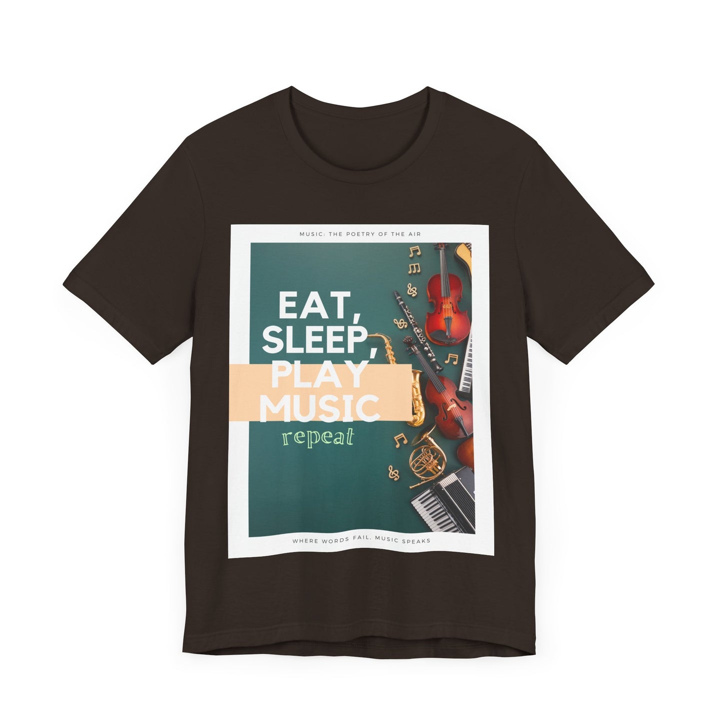Eat, Sleep, Play Music, Repeat Unisex Jersey Short Sleeve Tee