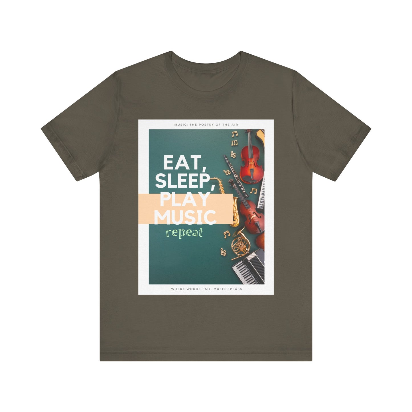 Eat, Sleep, Play Music, Repeat Unisex Jersey Short Sleeve Tee