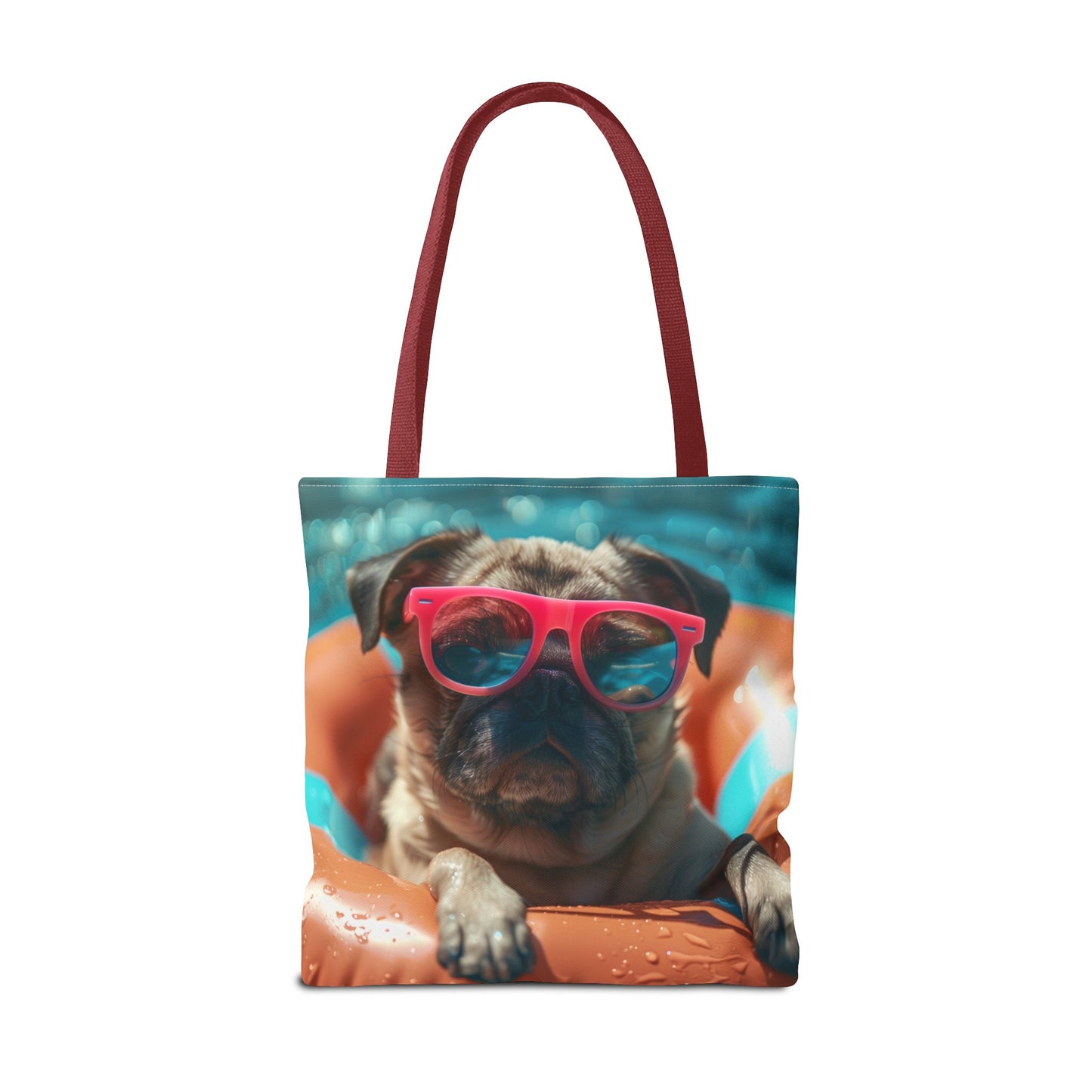 Summer Pug Beach Tote Bag