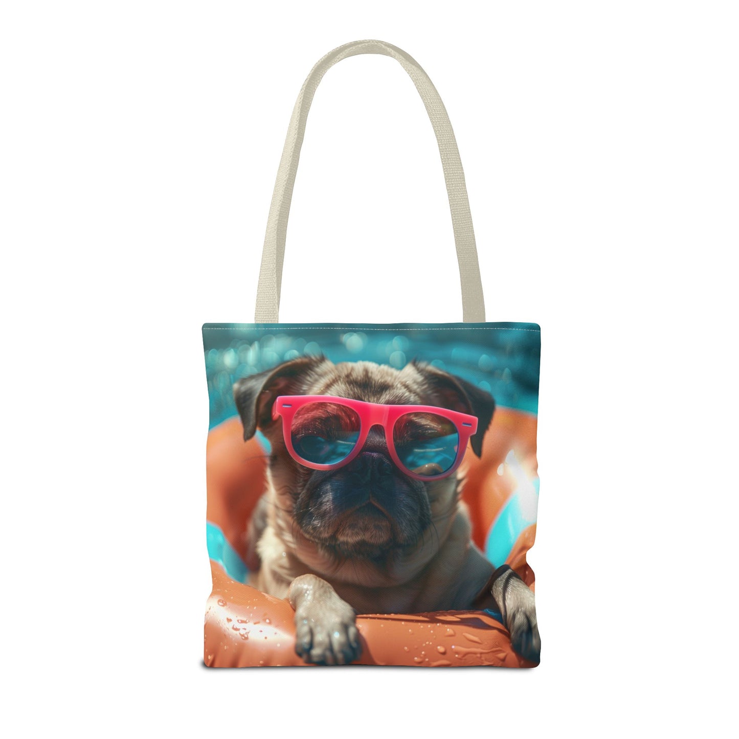 Summer Pug Beach Tote Bag