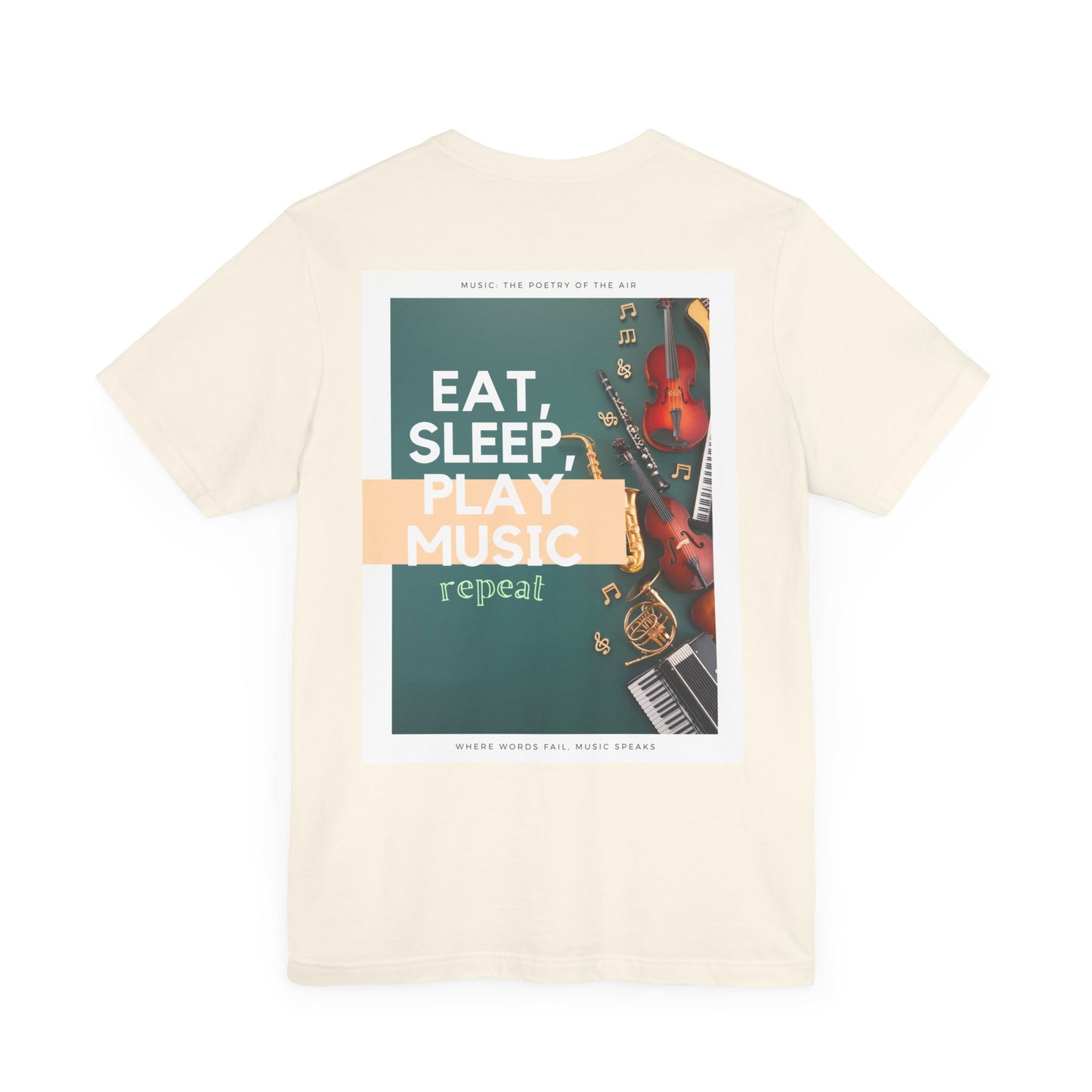 Eat, Sleep, Play Music, Repeat Unisex Jersey Short Sleeve Tee