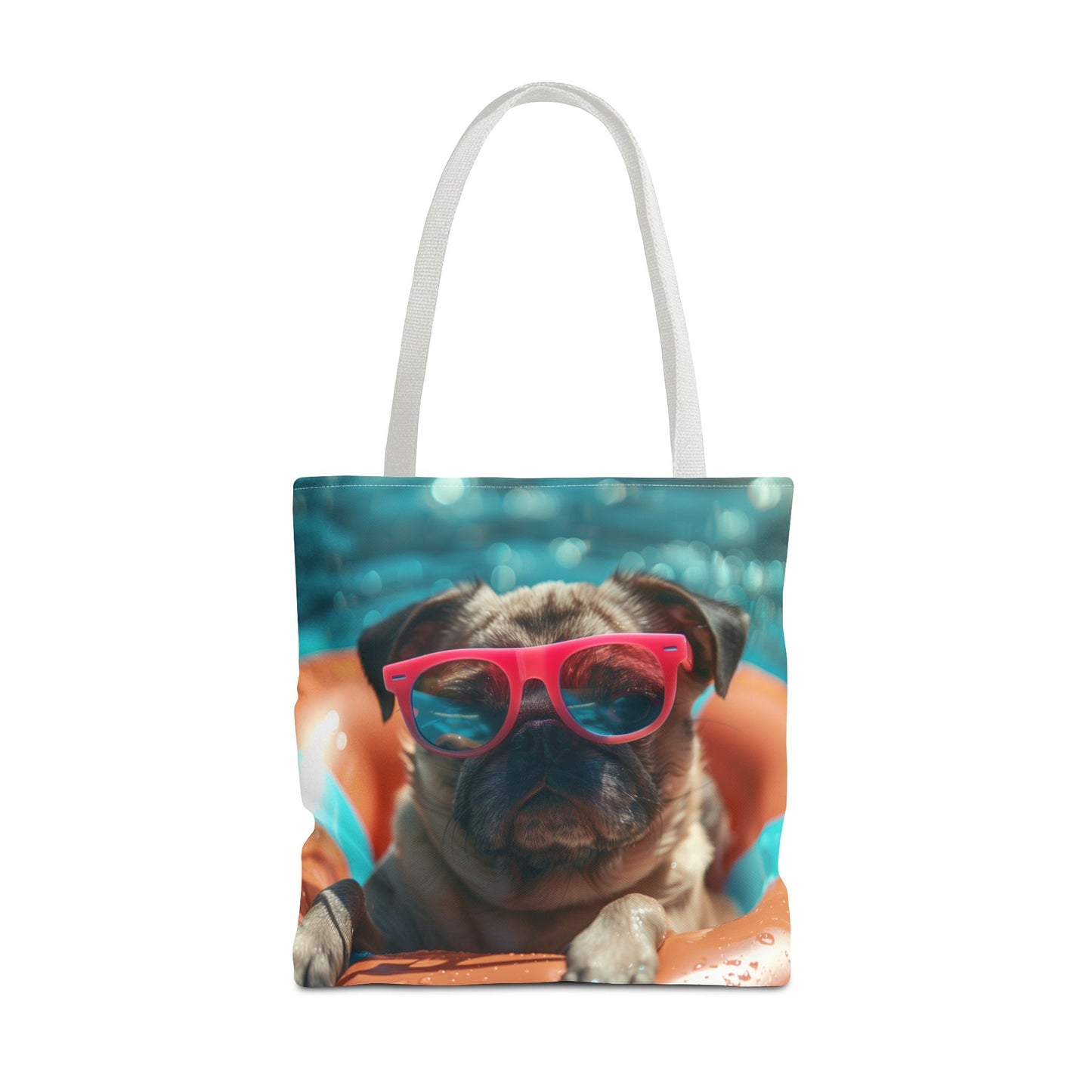 Summer Pug Beach Tote Bag