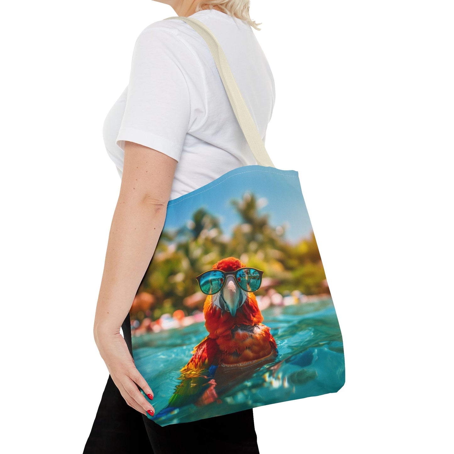 Summer Parrot Beach Tote Bag