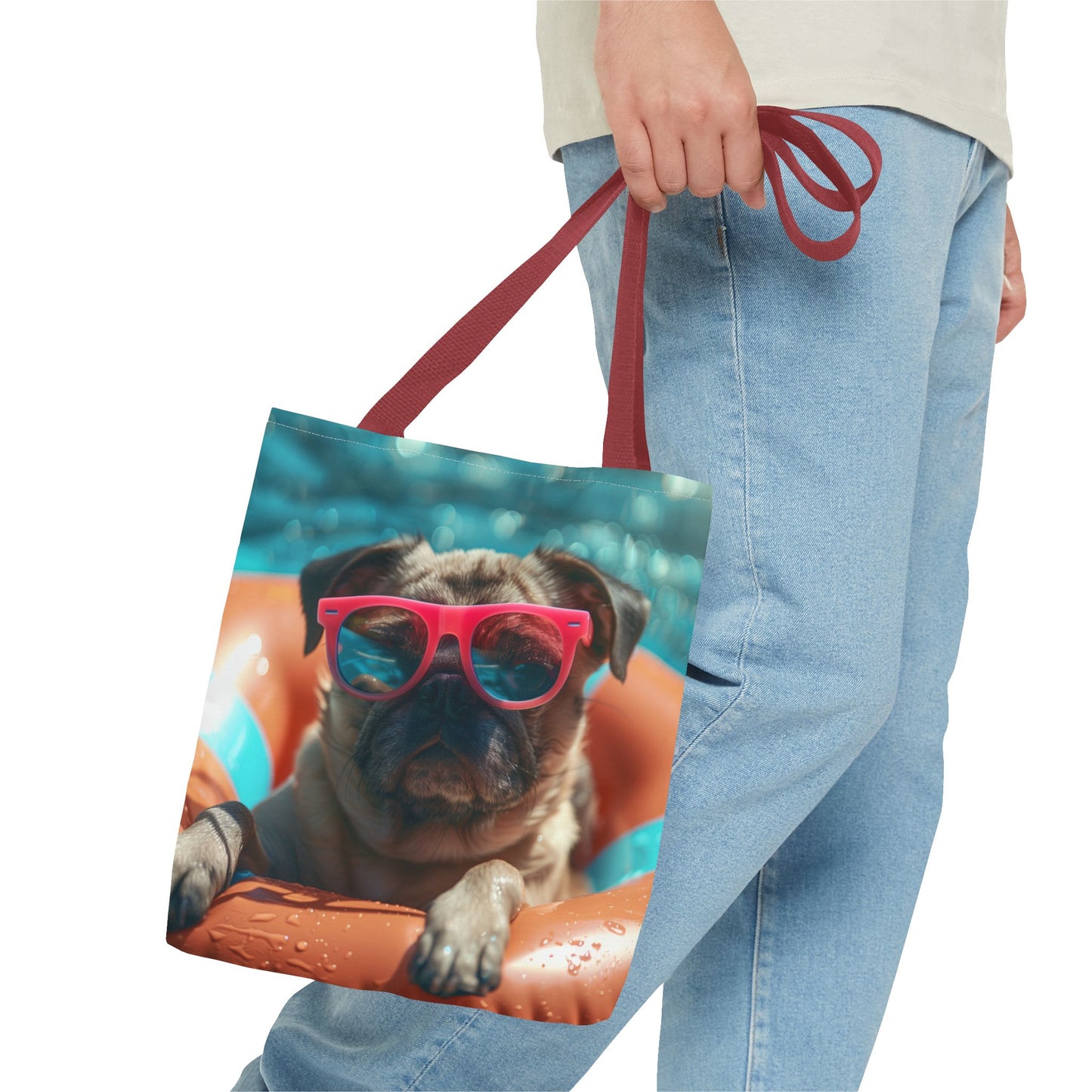 Summer Pug Beach Tote Bag
