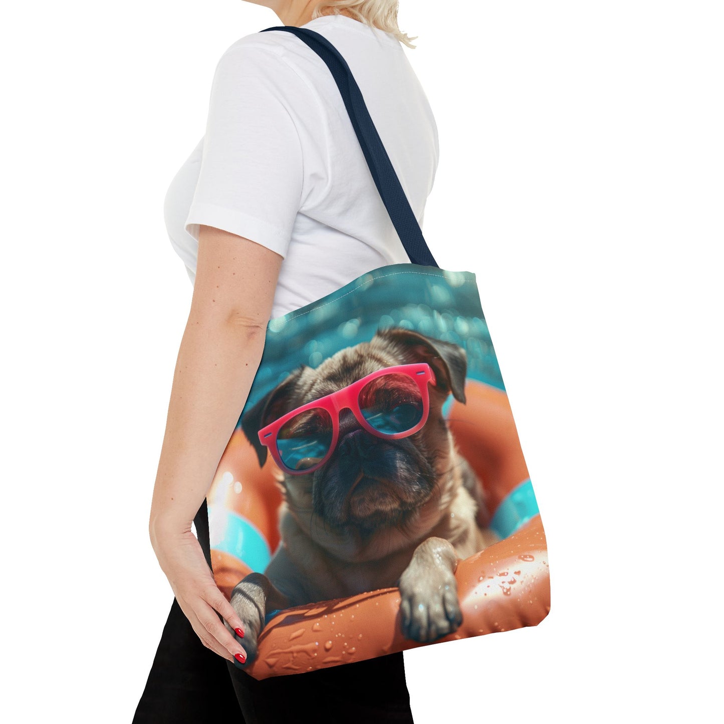 Summer Pug Beach Tote Bag